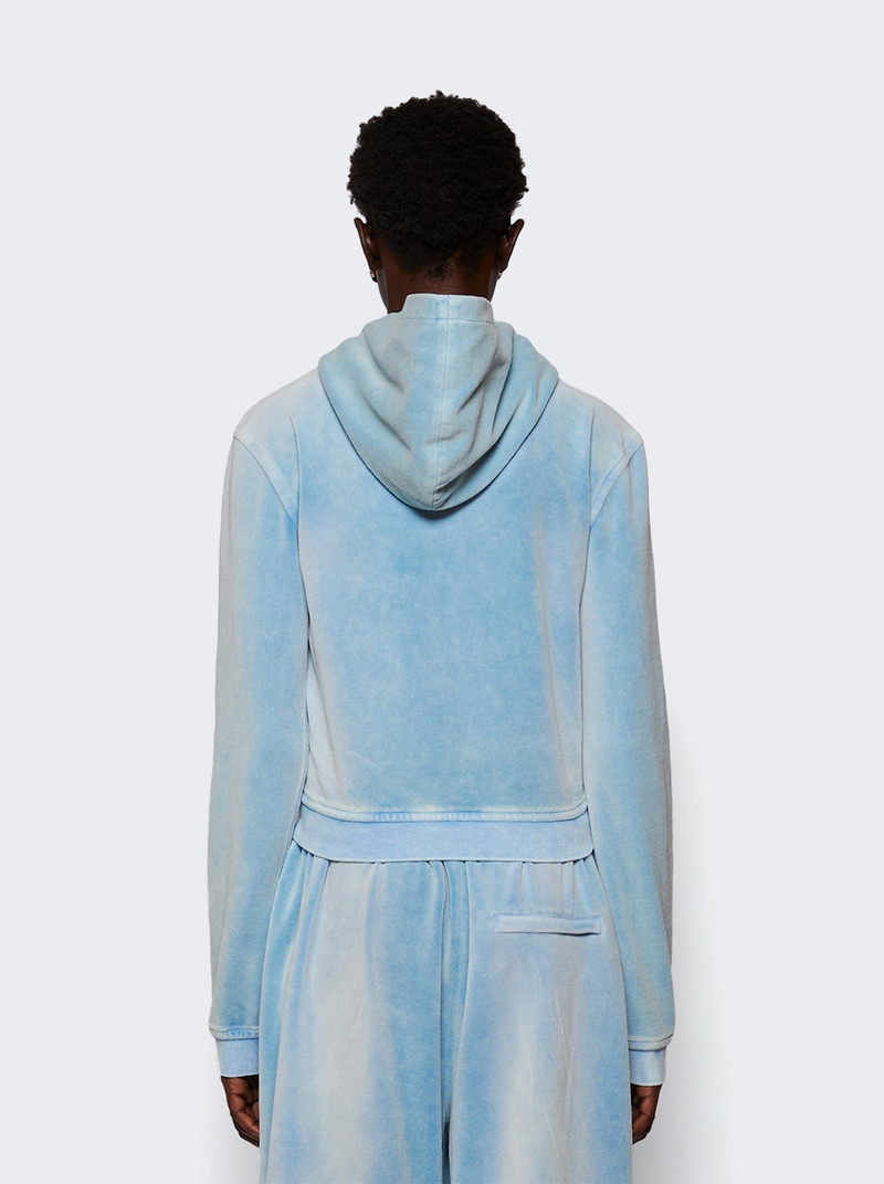 Shrunken Zip Up Hoodie Washed Sky 5
