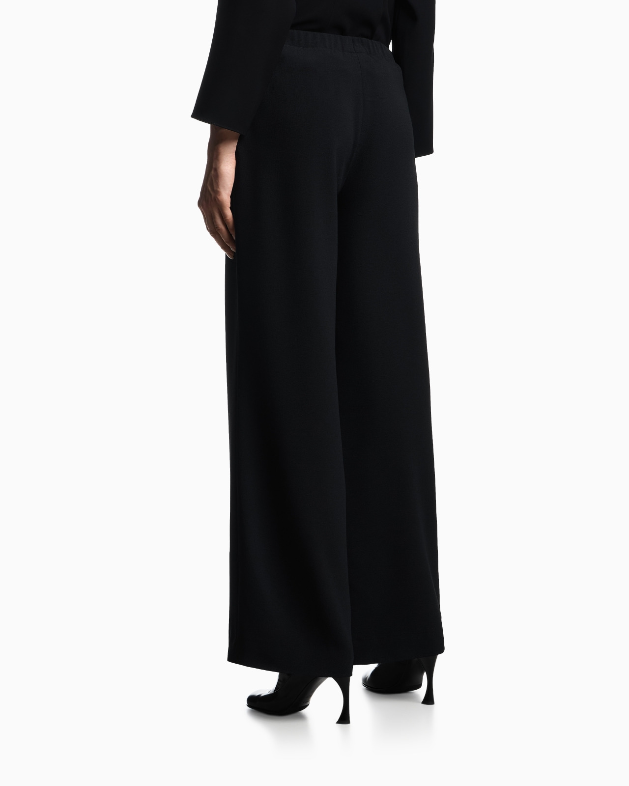 STRETCH SANDBLASTED FABRIC TROUSERS WITH PLEATS - 3