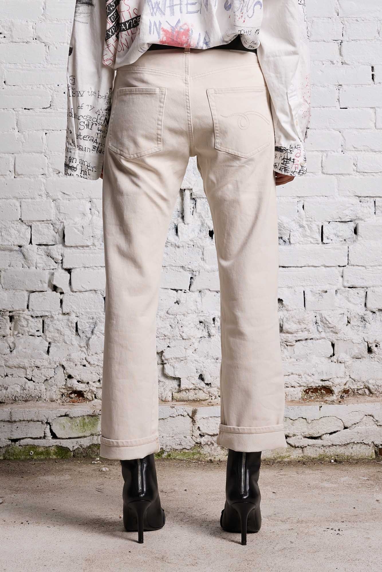 BOYFRIEND JEAN - ECRU BEDFORD CORD - 6