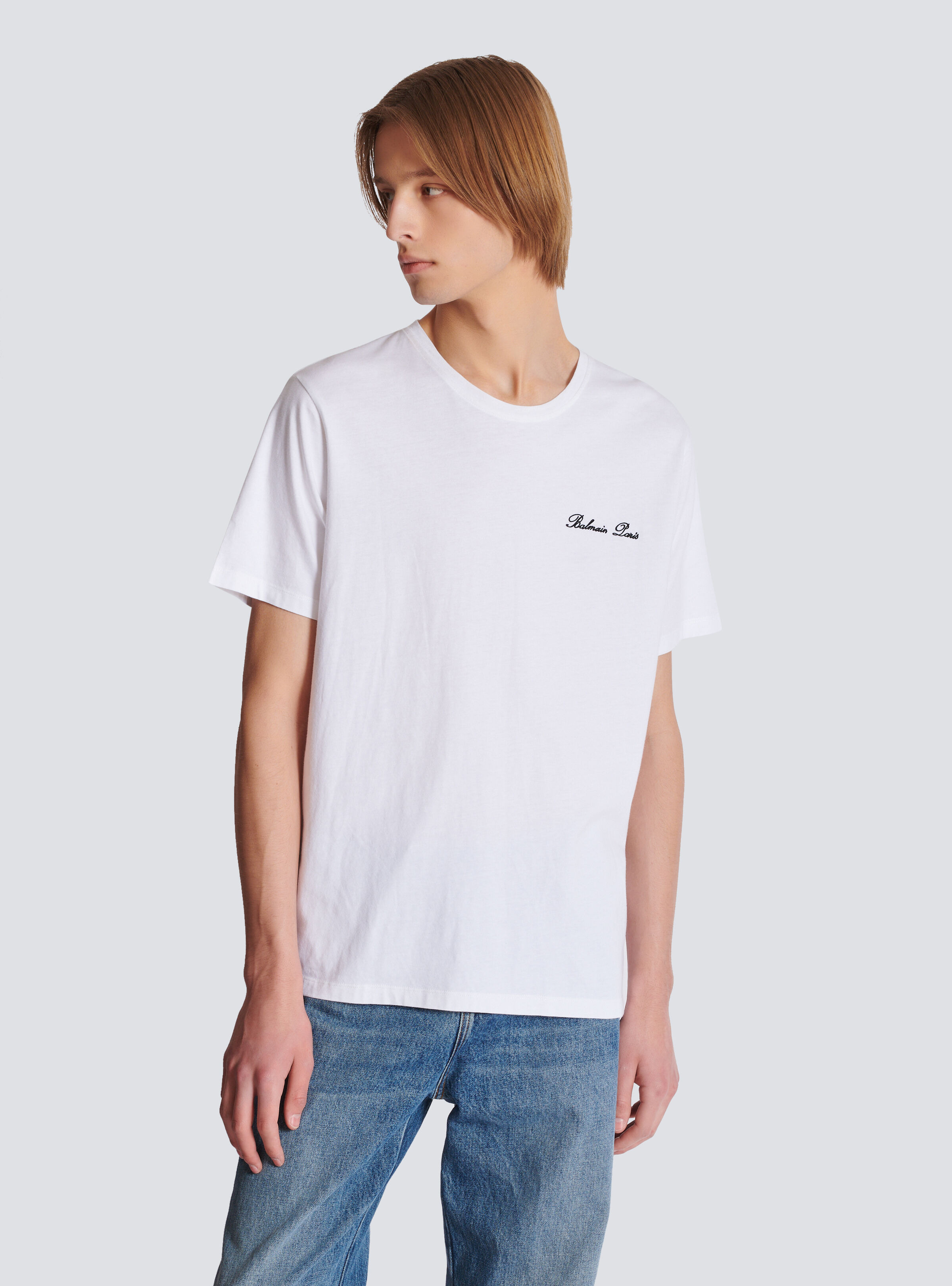 Embroidered Balmain Signature T-shirt - 7