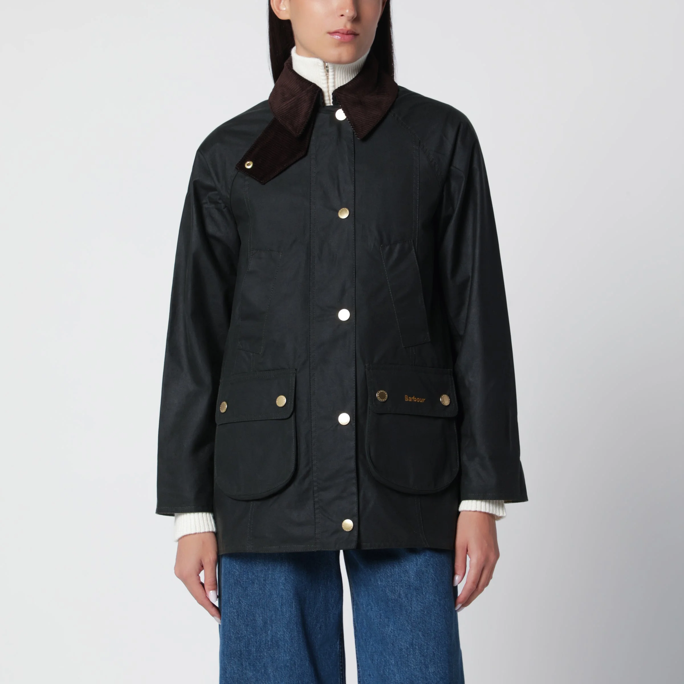 Modern Beadnell waxed jacket in sage green - 1