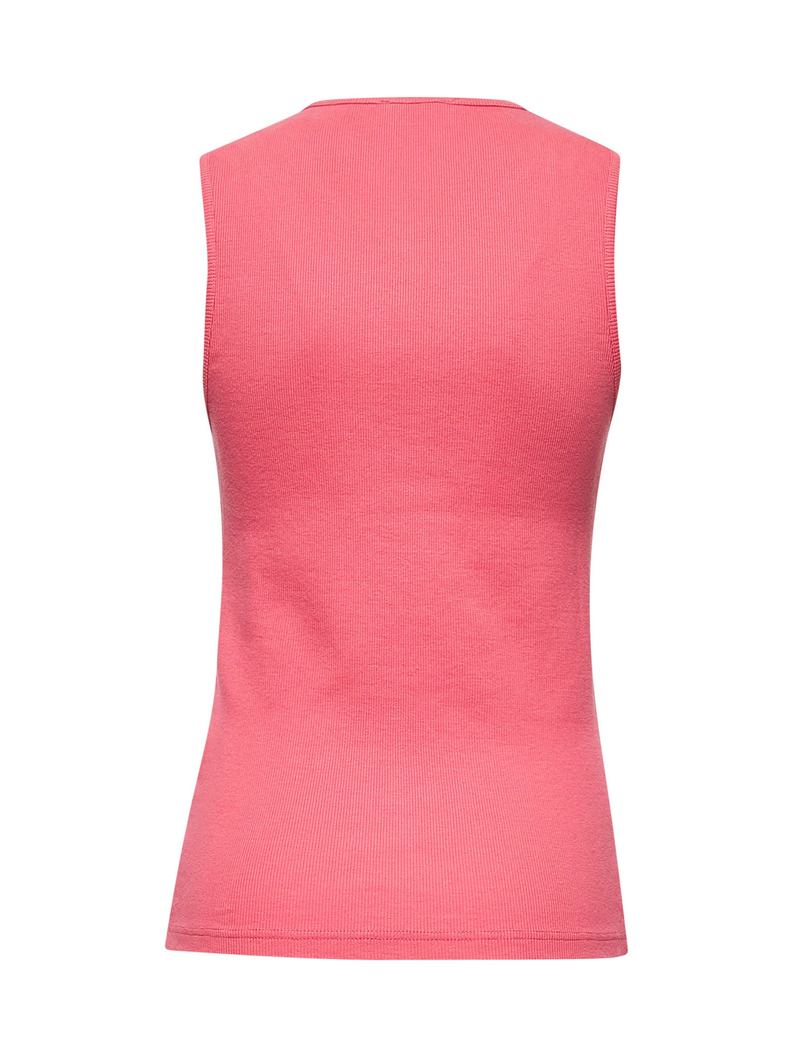 Pink ribbed cotton logo tank top - 2