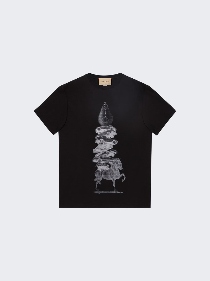 Cotton Jersey Printed T-shirt Black 1