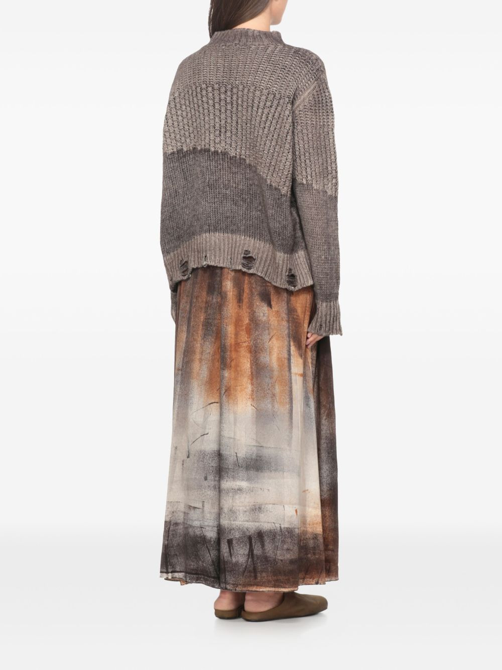 ribbed distressed cashmere-silk blend sweater - 3
