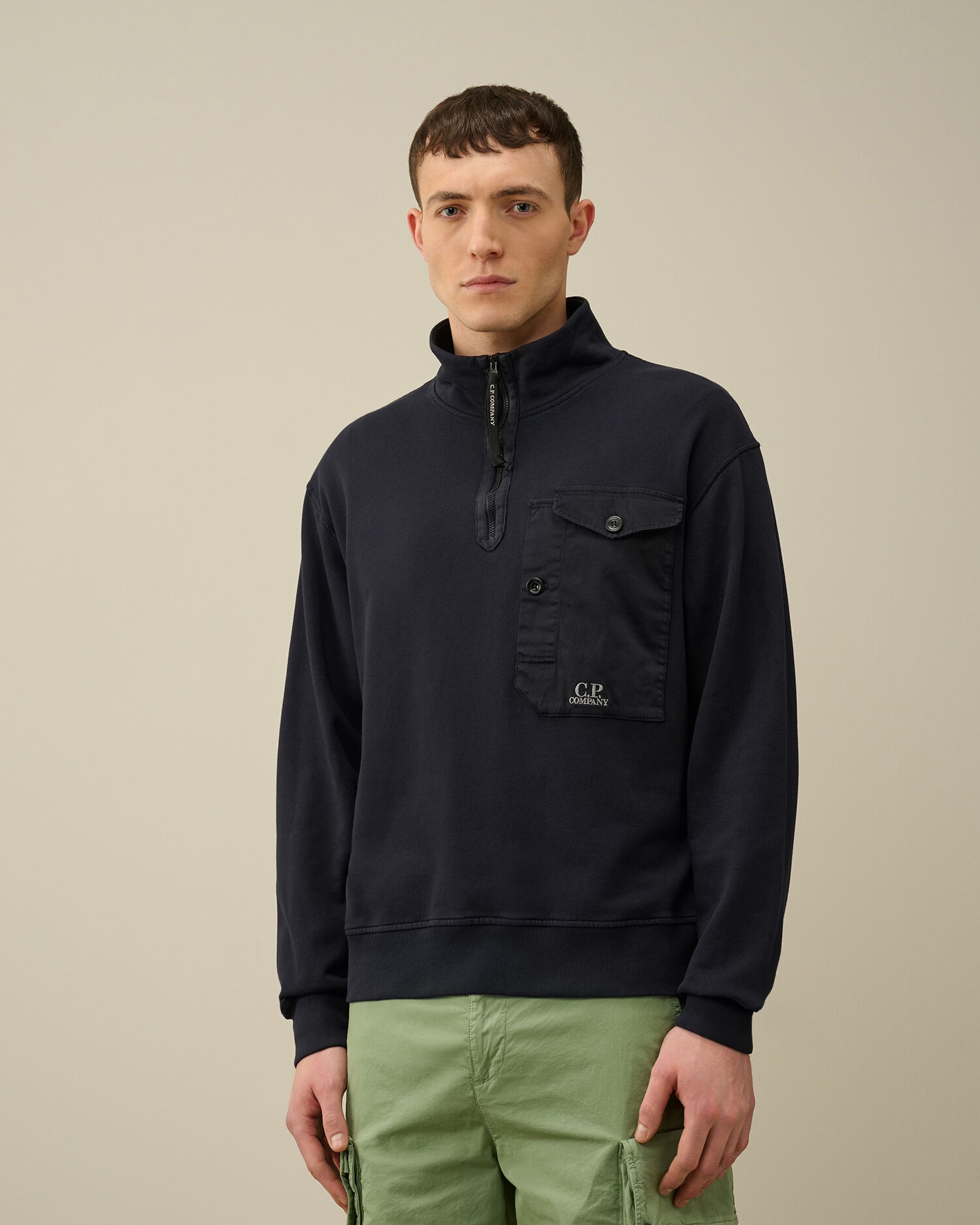 CP COMPANY｜SWEATSHIRTS (Cotton Fleece Mixed Pocket Swea C.P. Company Kids Light Fleece Mixed Pocket Sweatshirt