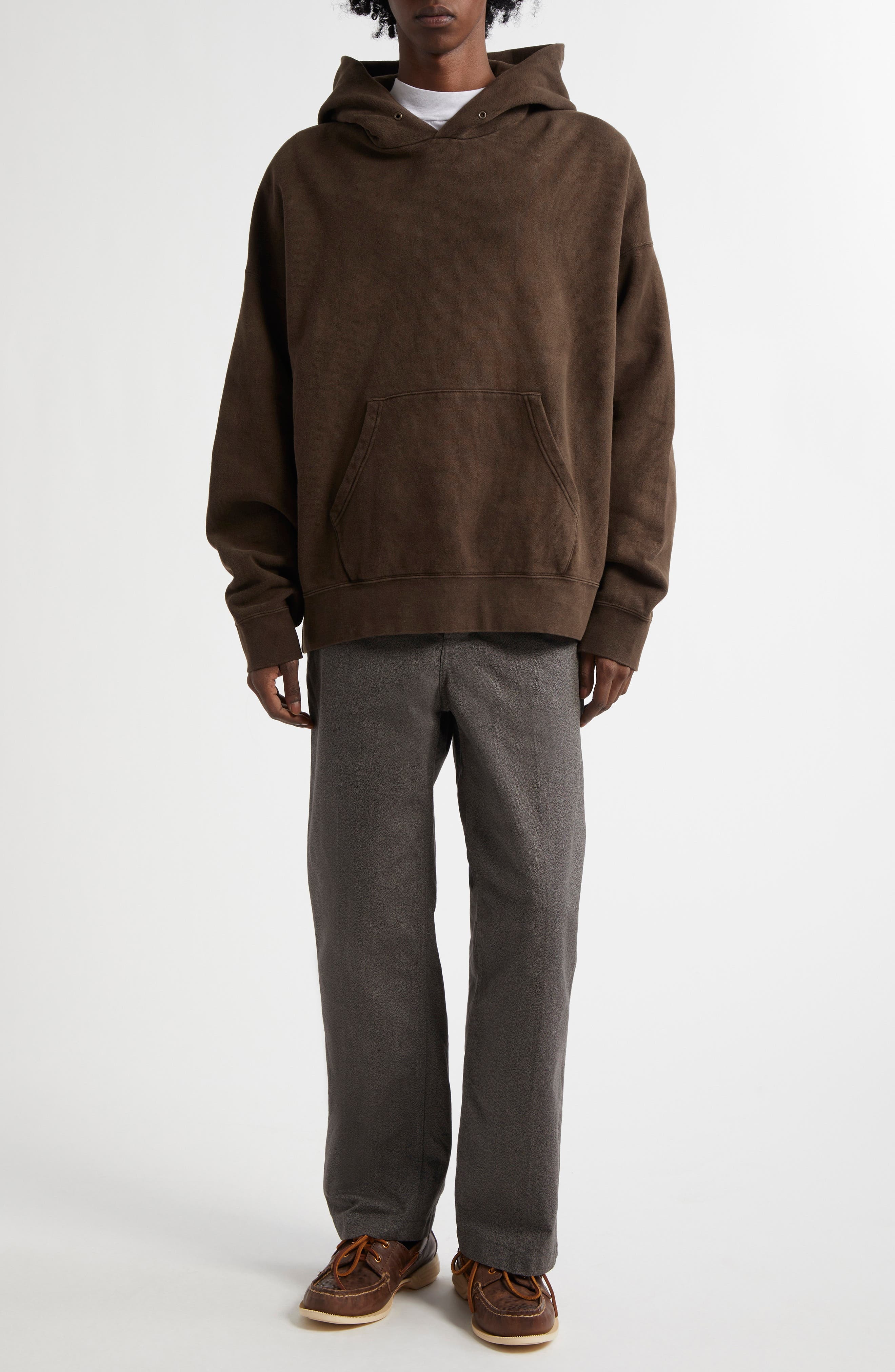 VISVIM Amplus Cotton Fleece Hoodie in Dark Mud at Nordstrom - 2