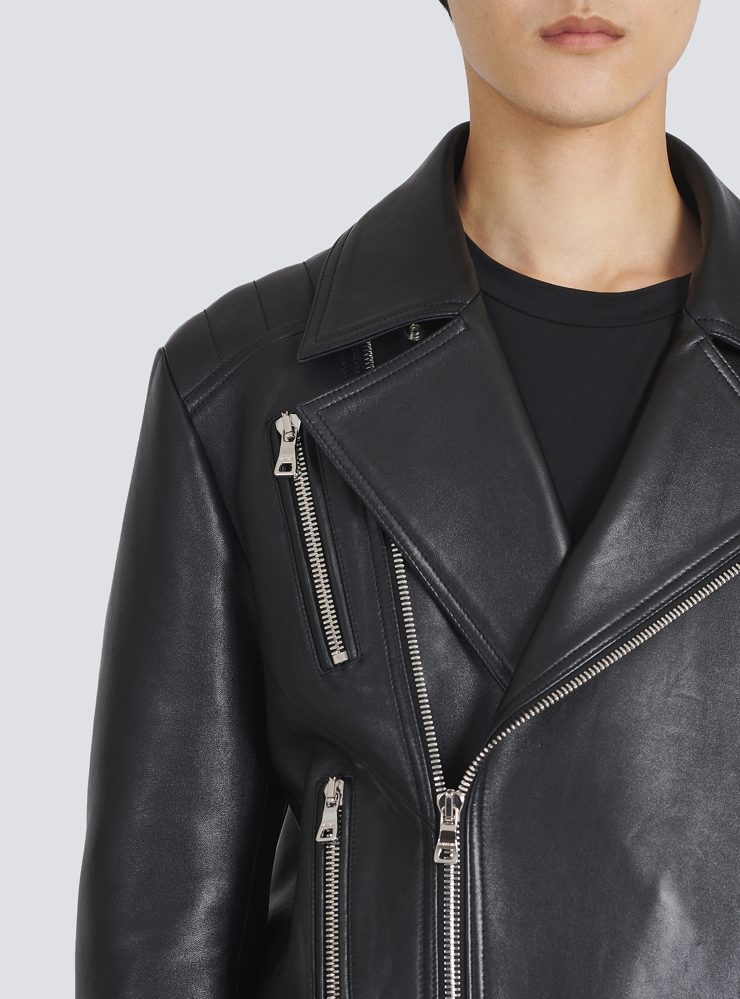 Leather biker jacket - 9