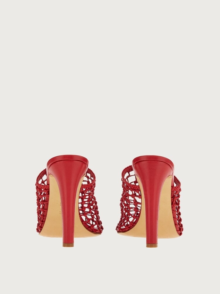WOVEN HIGH HEEL MULE - 4