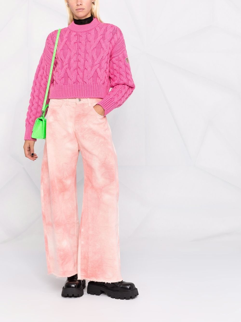 cable-knit cropped jumper - 2