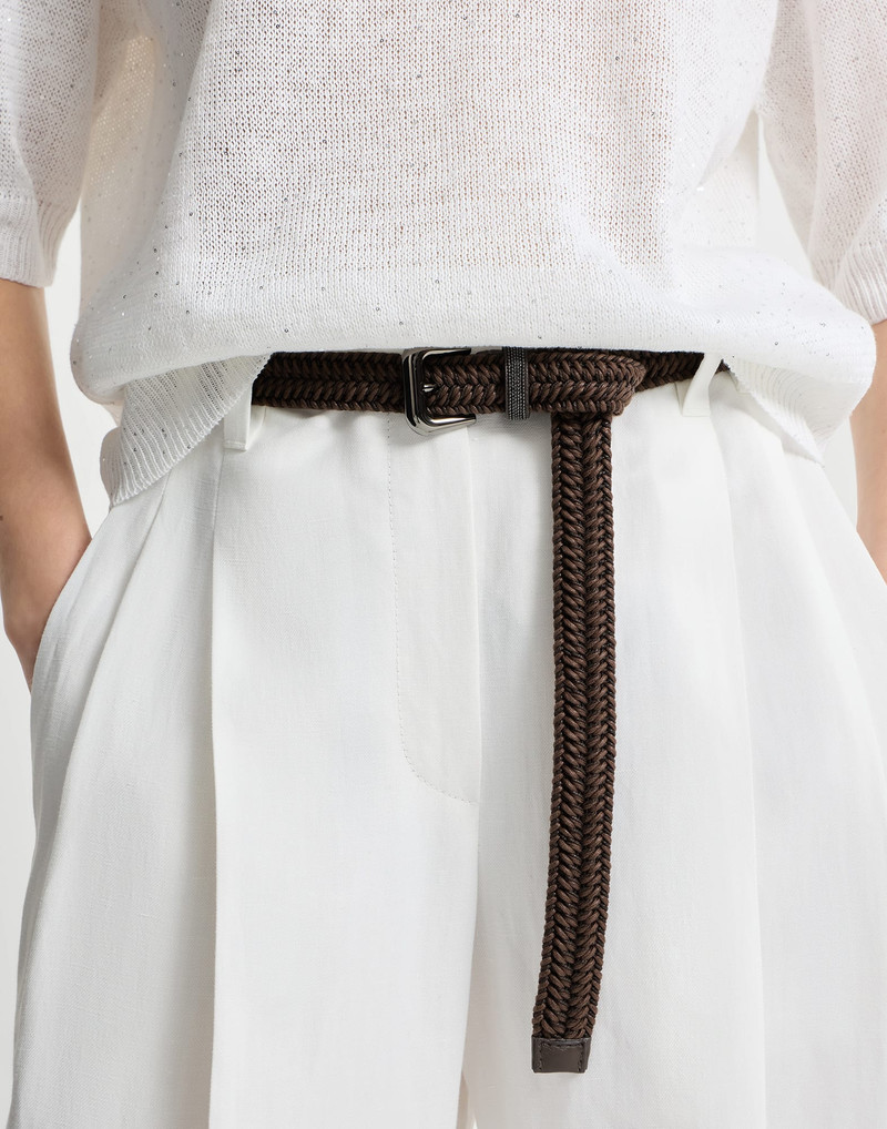 Stretch cotton braided belt with shiny loop 3
