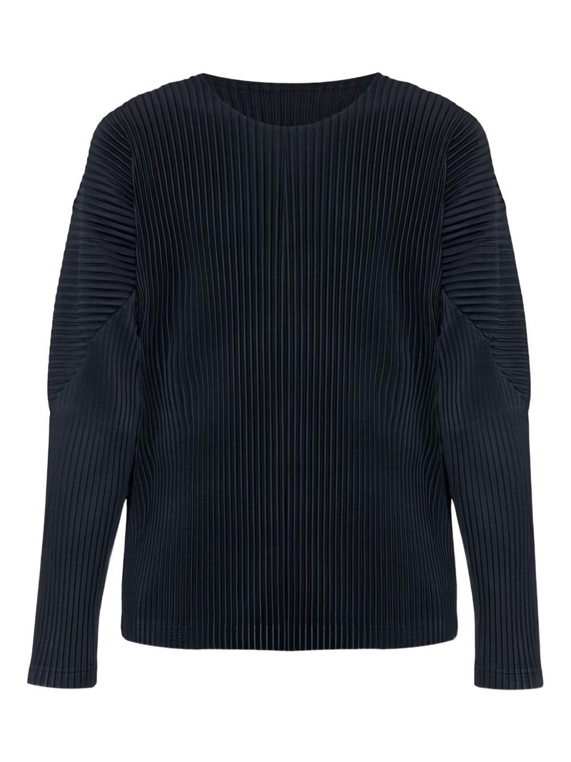 pleated long-sleeve top 1