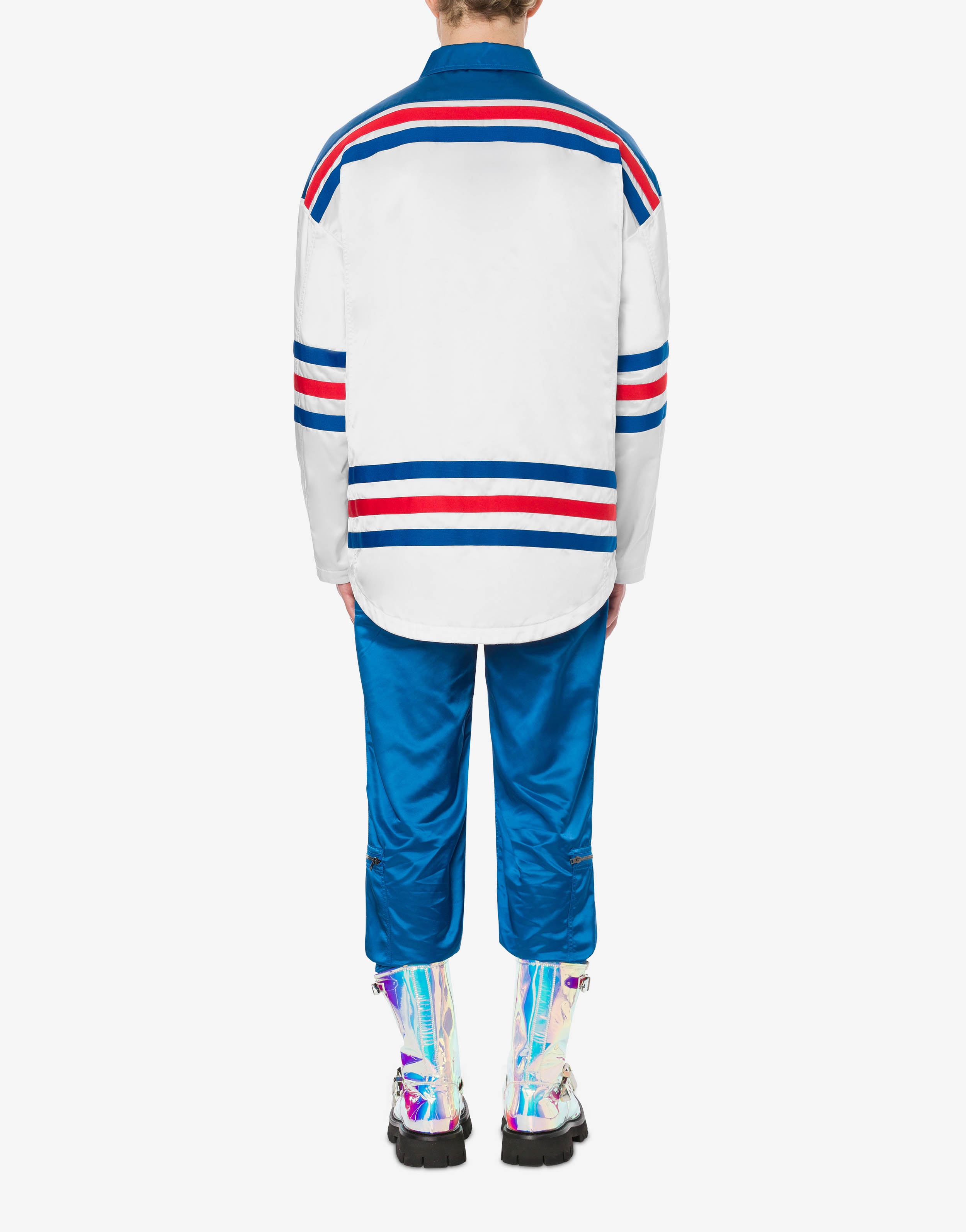 MOSCHINO VARSITY SHINY SATIN SHIRT - 3