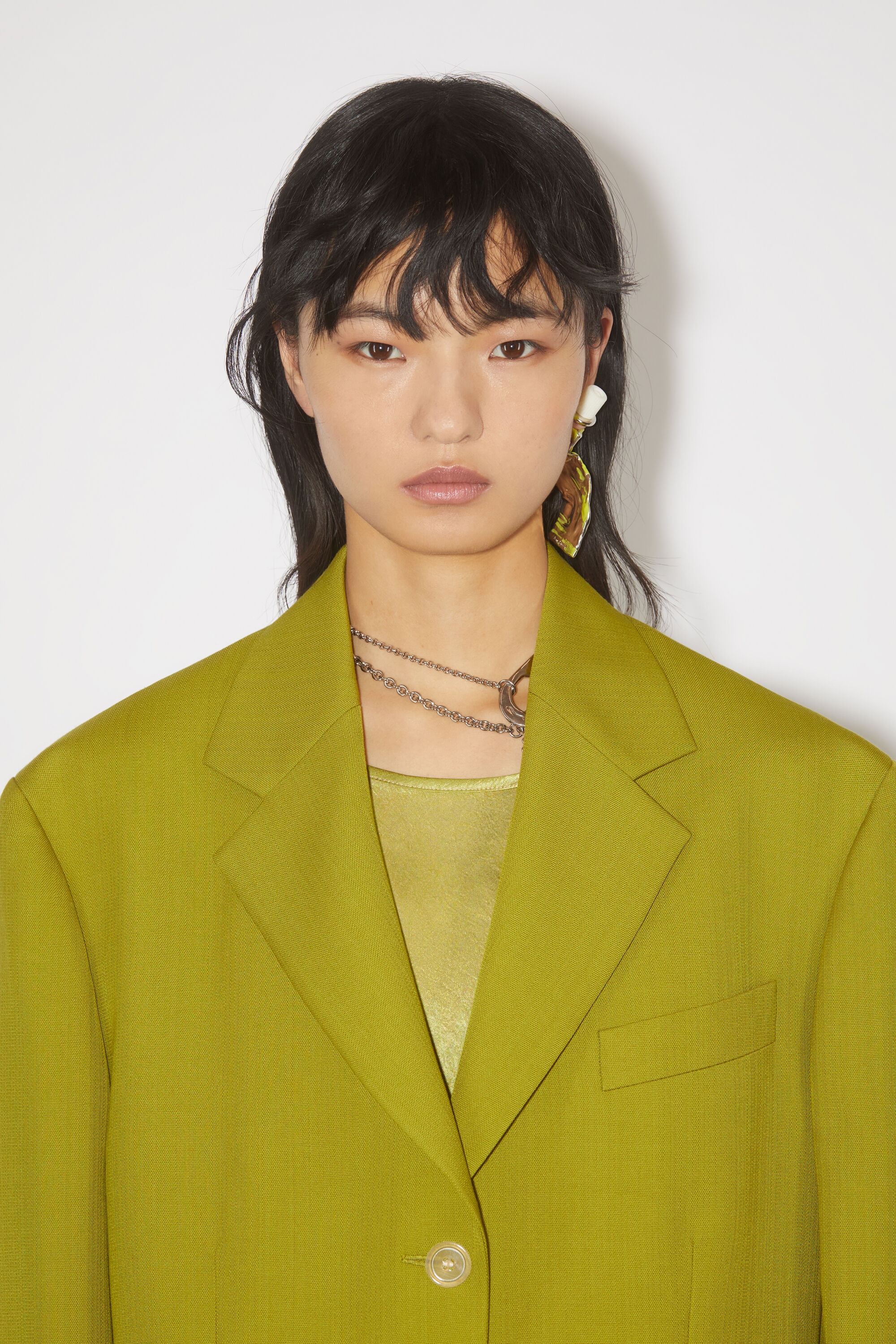 Paint tube earring - Silver/yellow - 2