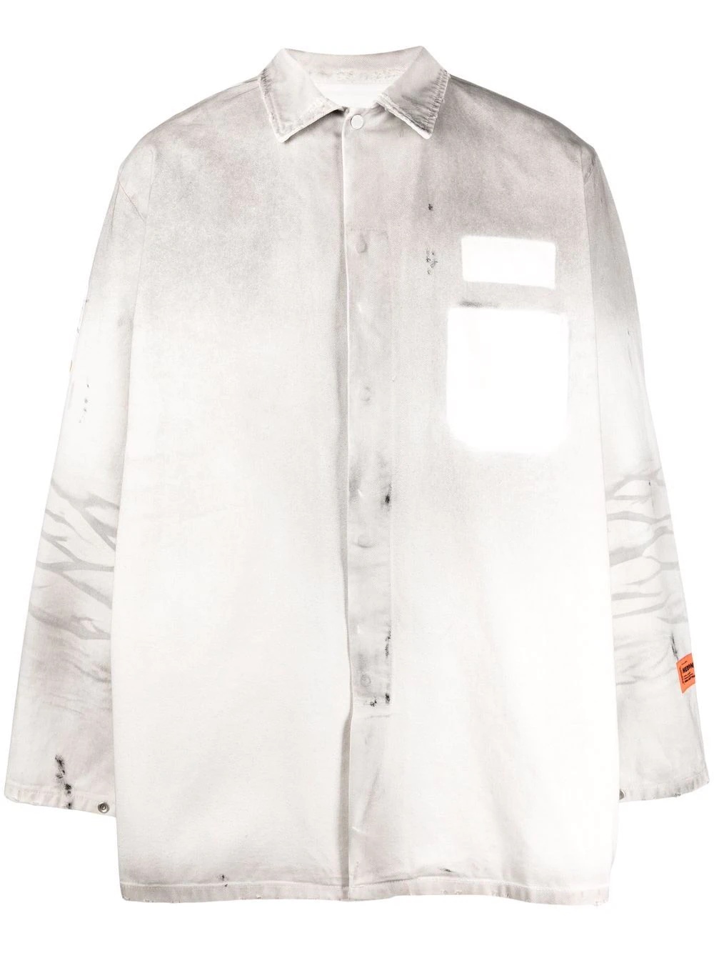 distressed-effect cotton shirt - 1