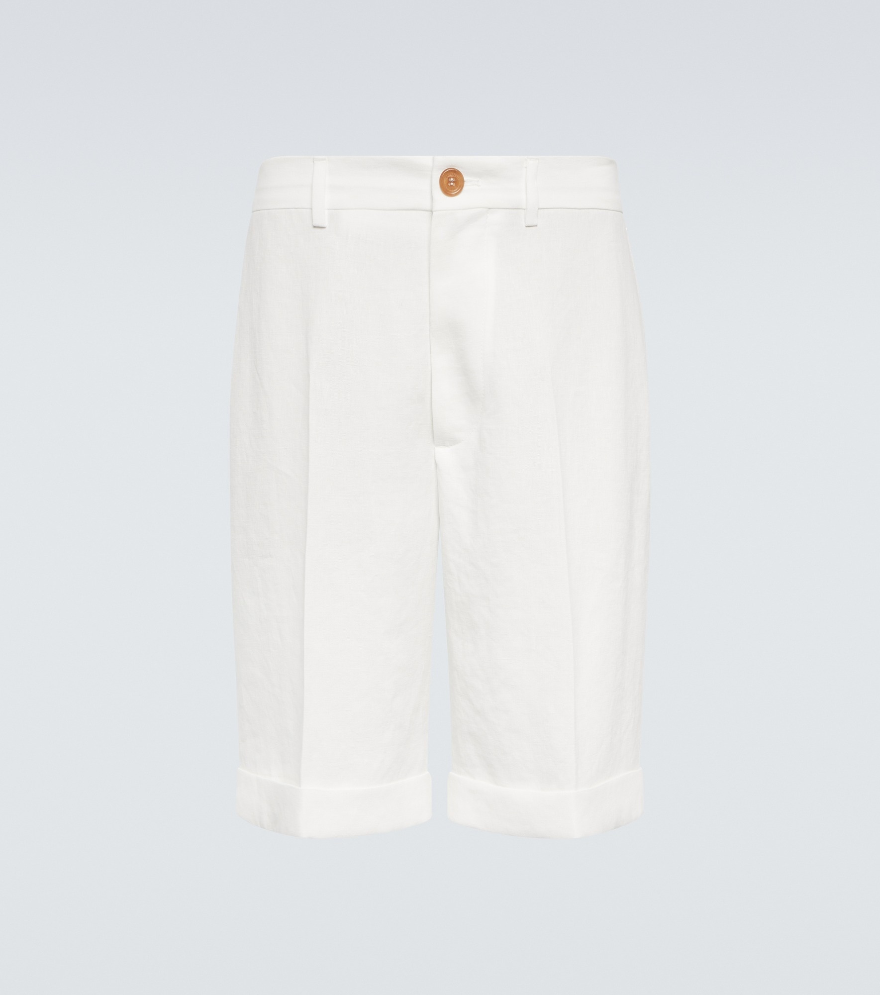 Mid-rise linen shorts - 1