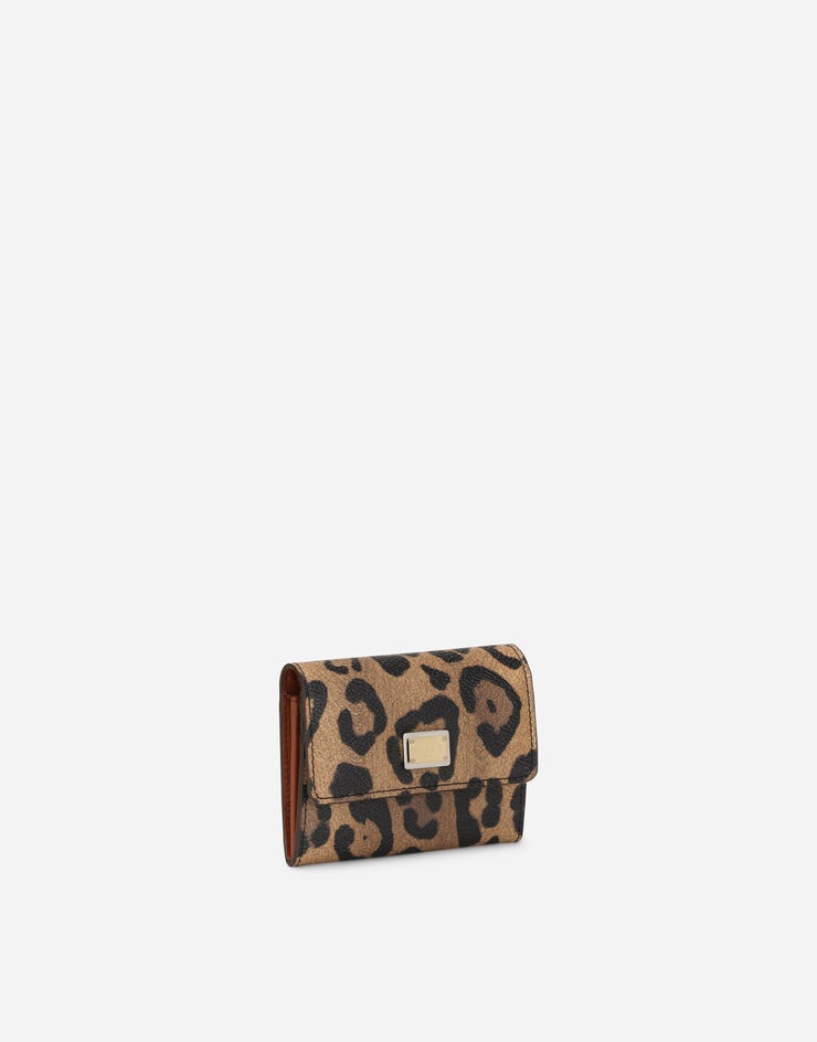 Leopard-print Crespo coin pocket with branded plate - 2