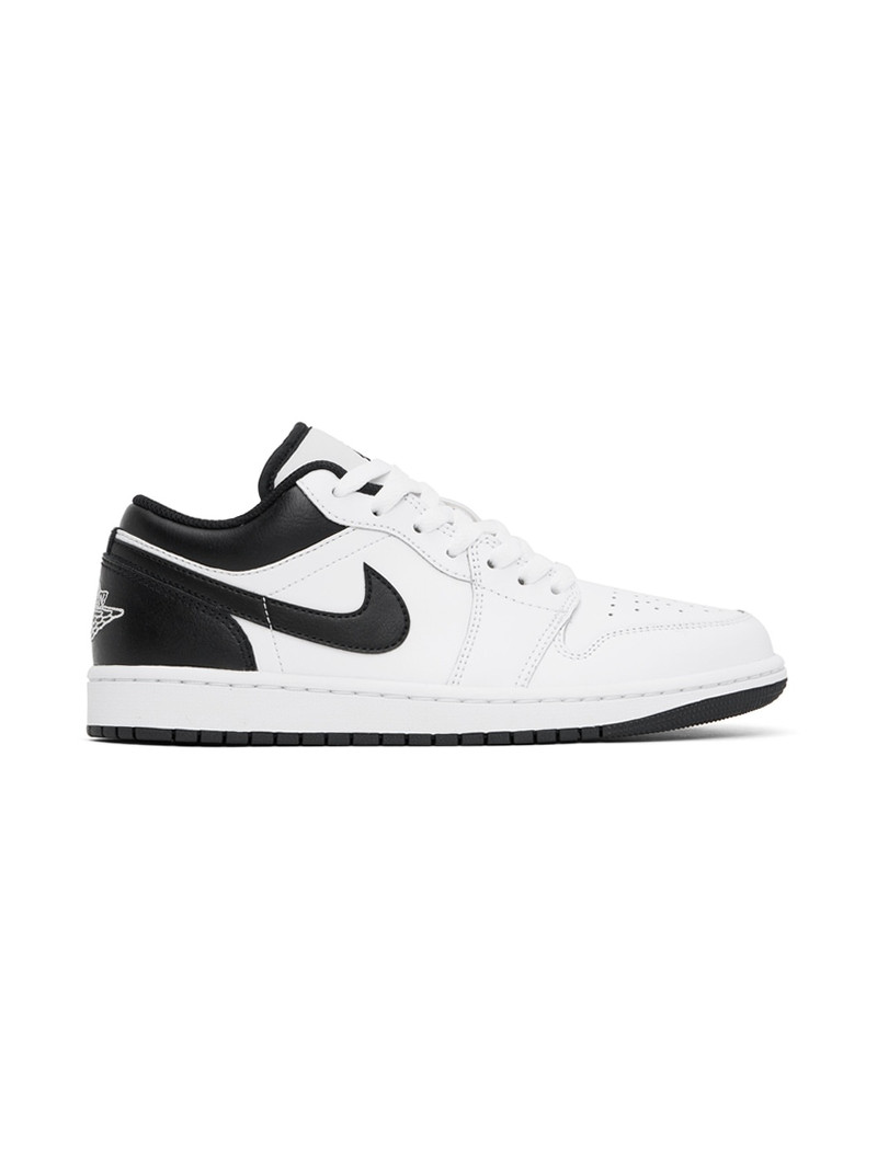 White & Black Air Jordan 1 Low Sneakers - 1
