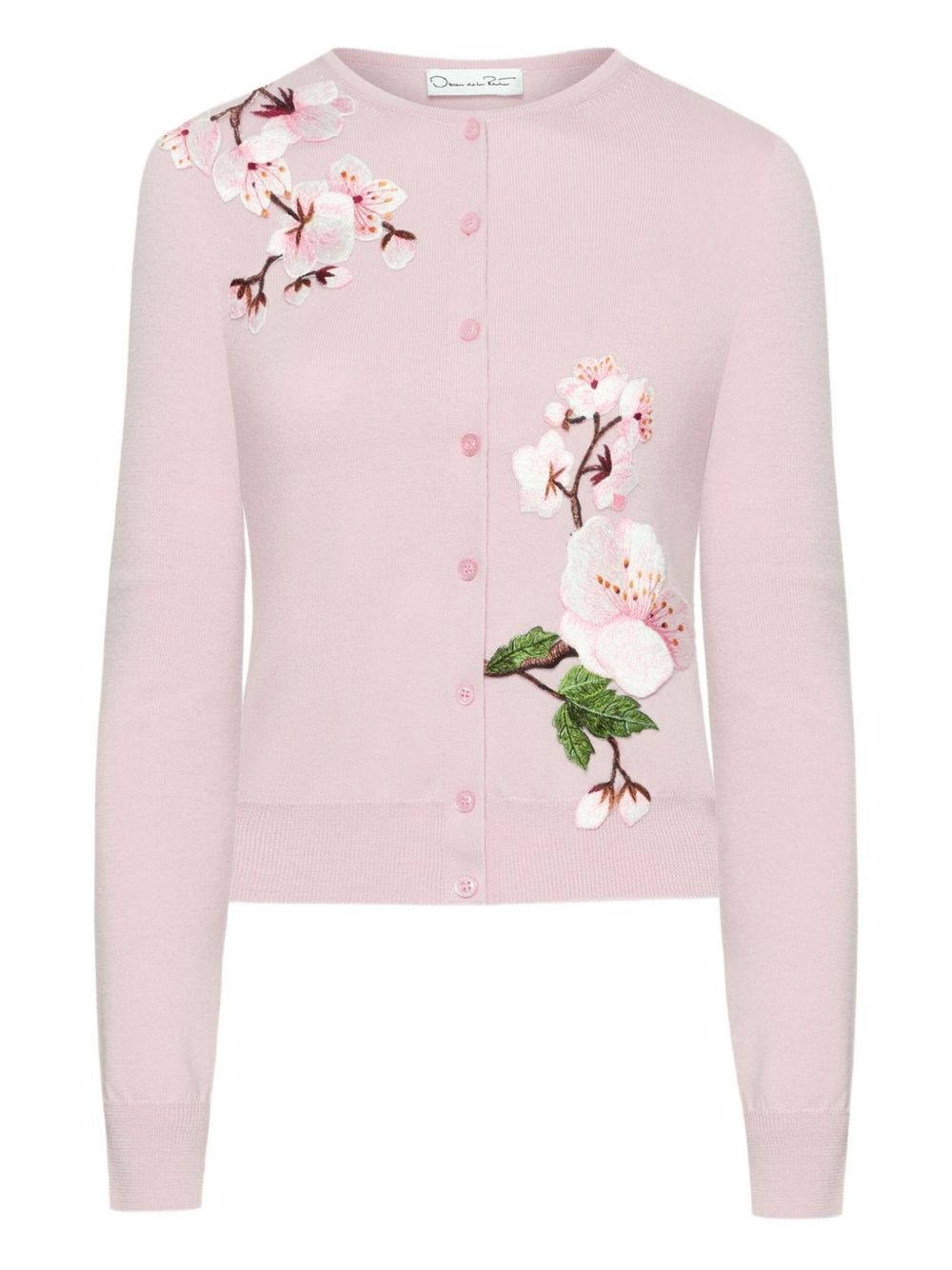 floral-embellished cardigan - 1