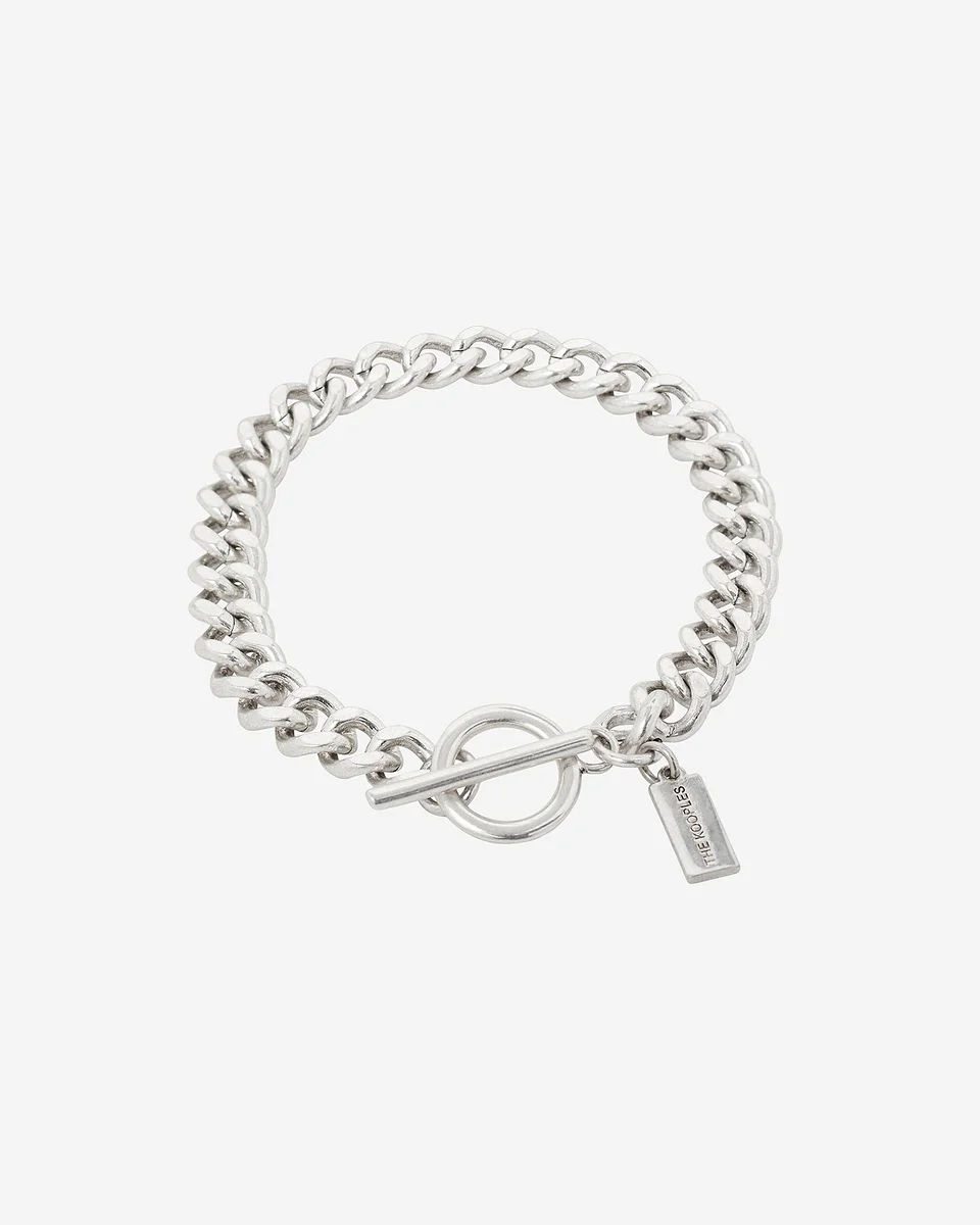 WIDE SILVER CHAIN BRACELET - 1