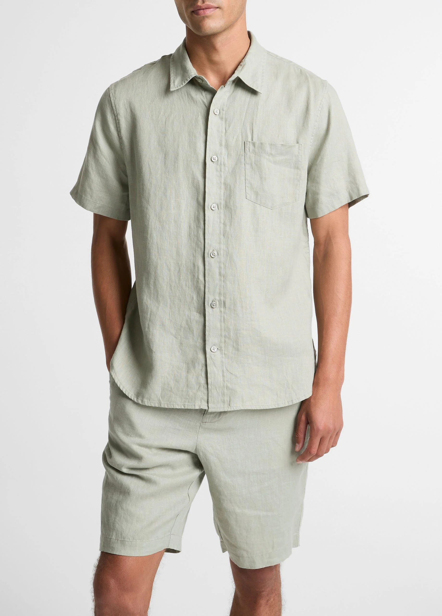 Linen Short-Sleeve Shirt - 1