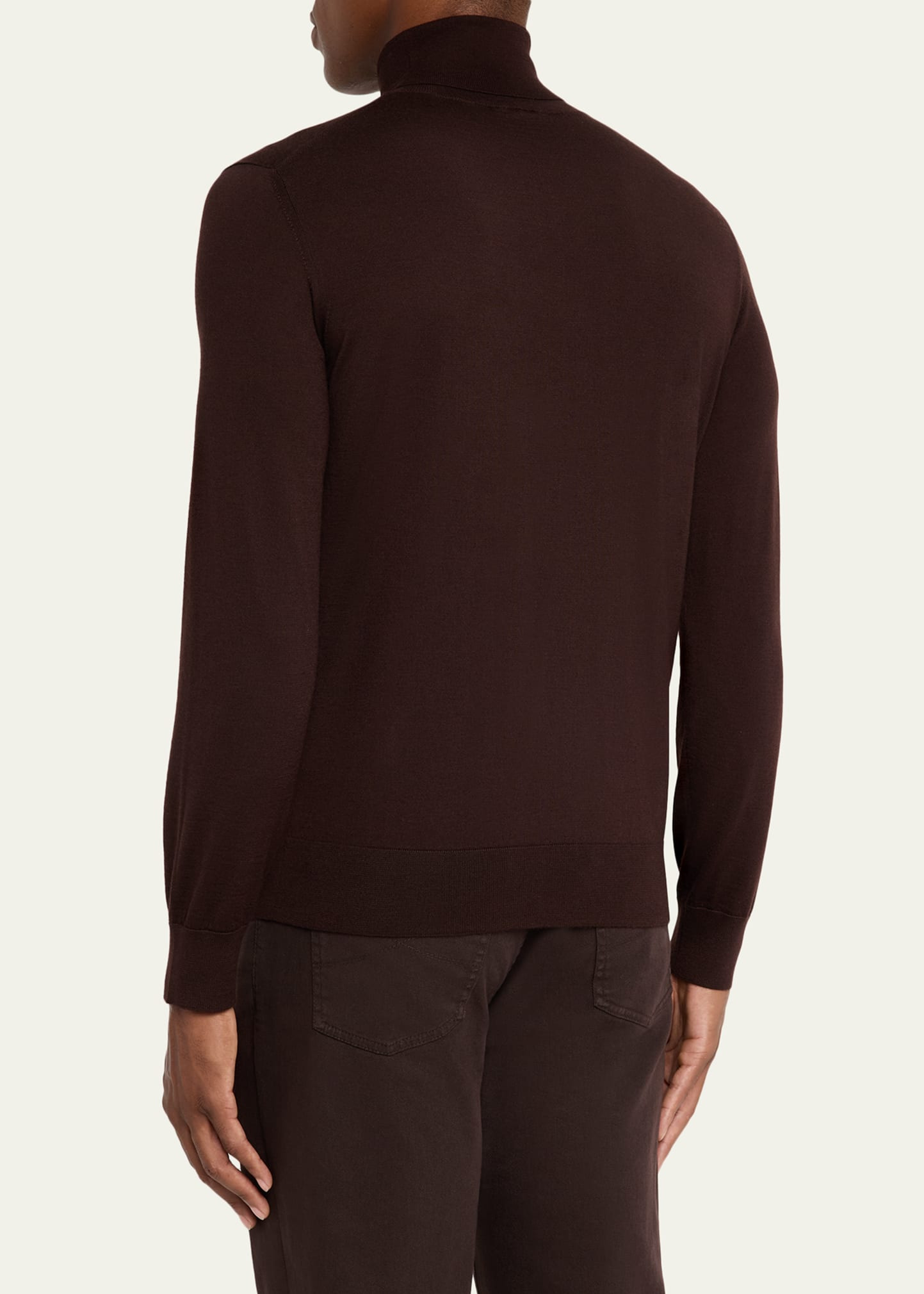 Men's Cashmere and Silk Slim Turtleneck Sweater - 3