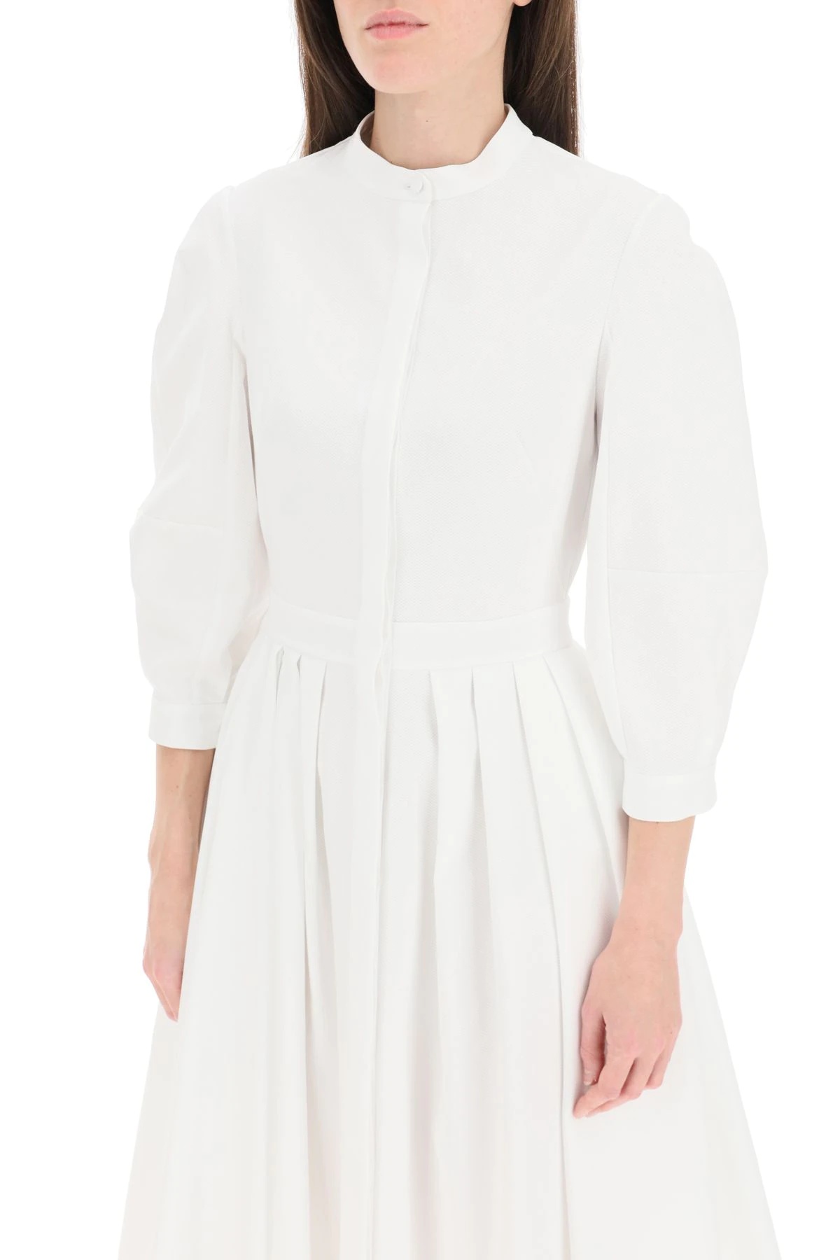 ASYMMETRICAL DRESS IN COTTON PIQUET - 5