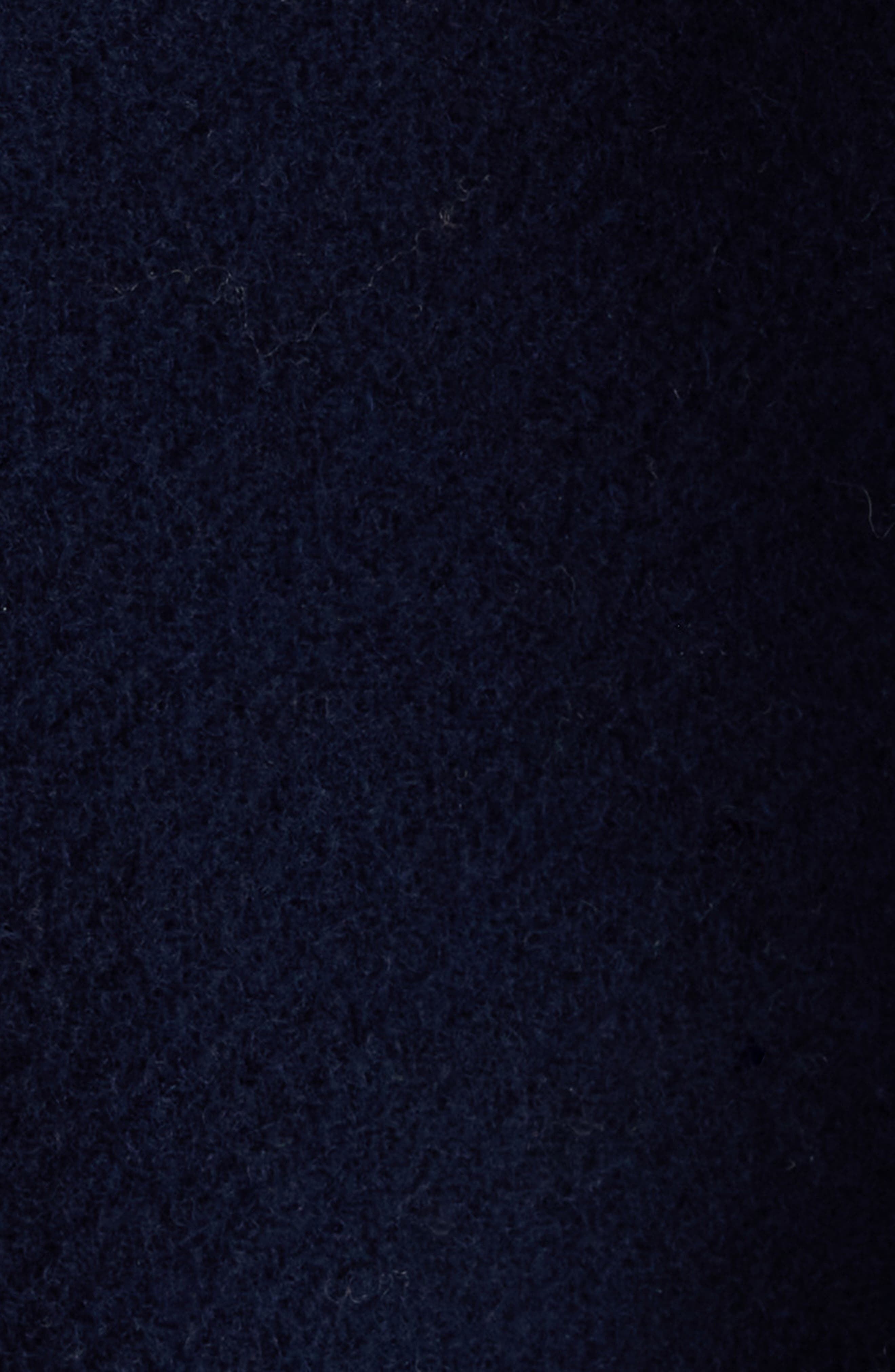 Chloé Crop Double Breasted Coat with Genuine Shearling Collar in Evening Blue at Nordstrom - 5