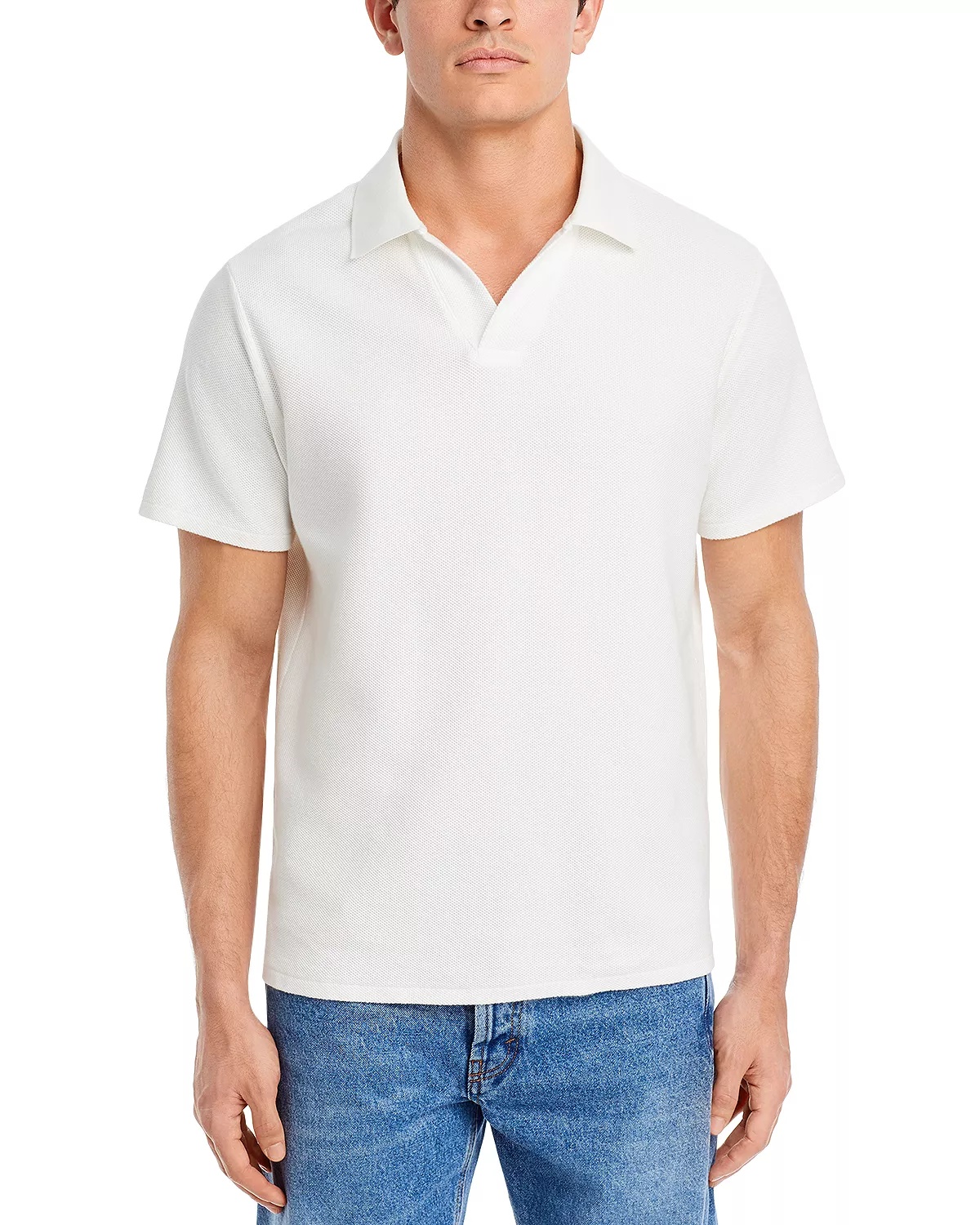 Jacquard Short Sleeve Open Collar Polo Shirt - 3