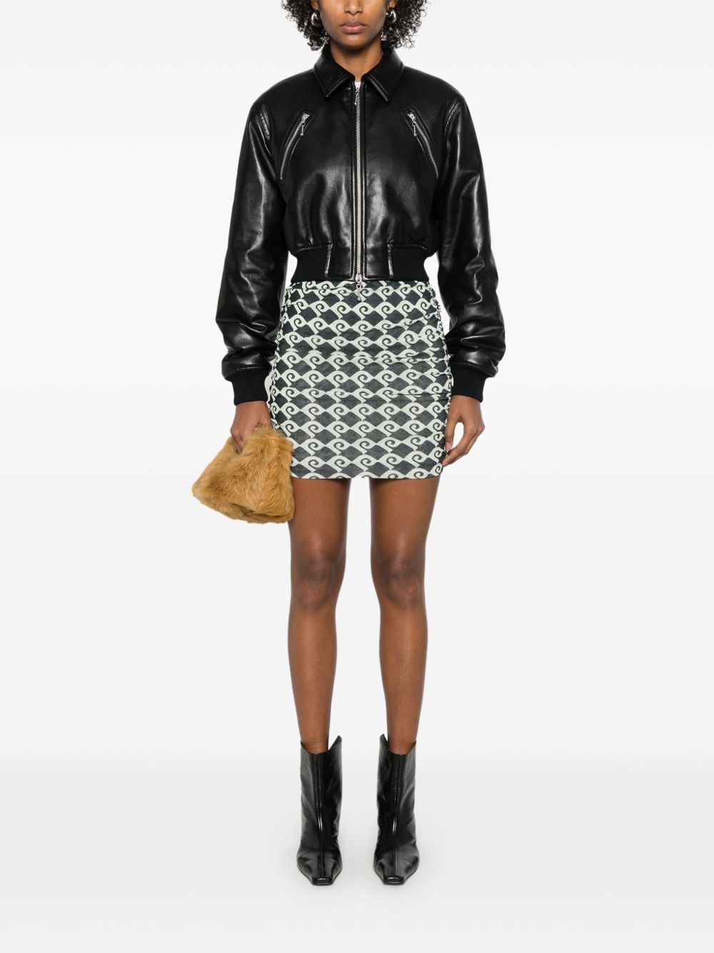 geometric-print mini skirt - 2