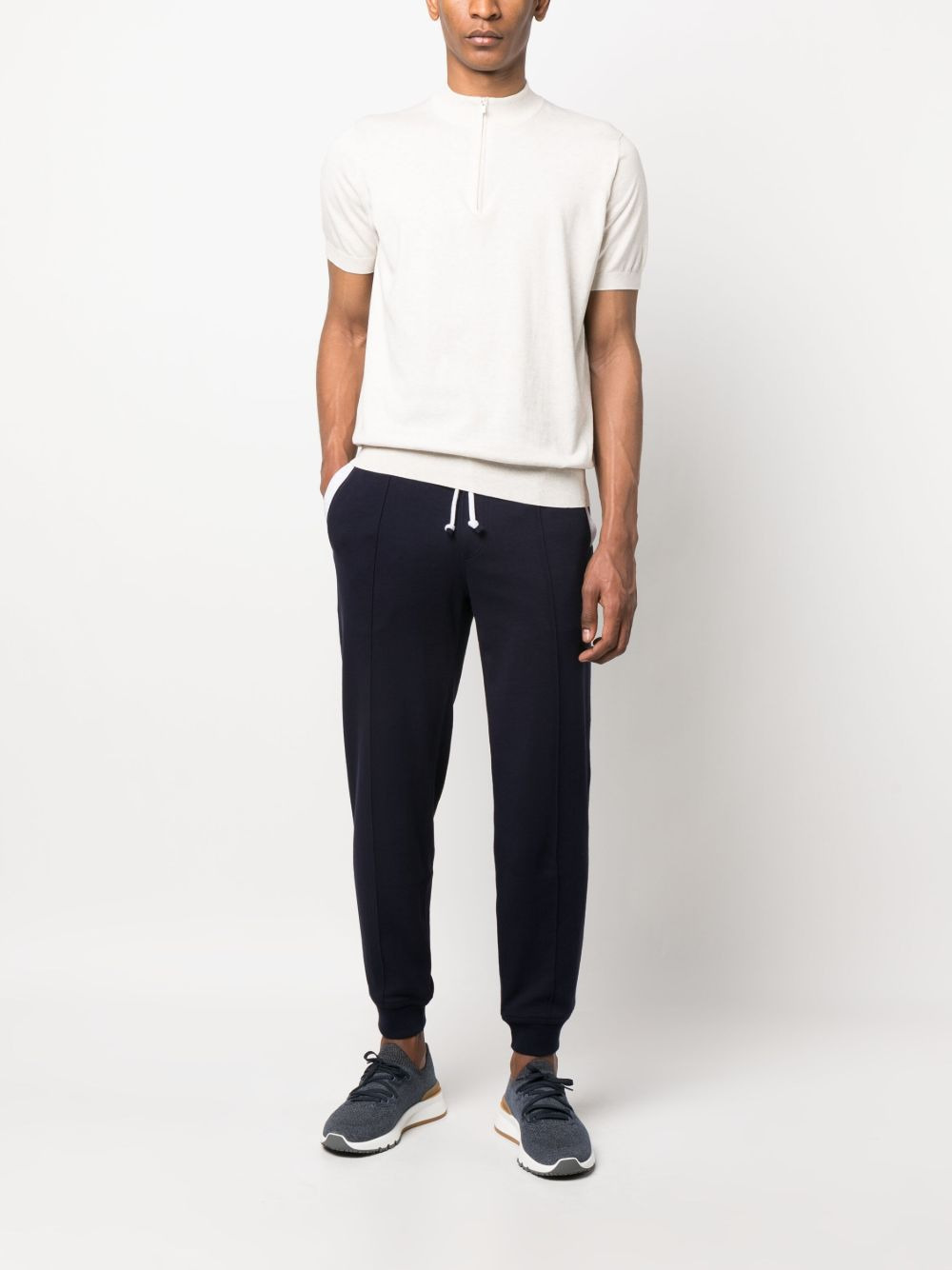 drawstring cotton track pants - 2