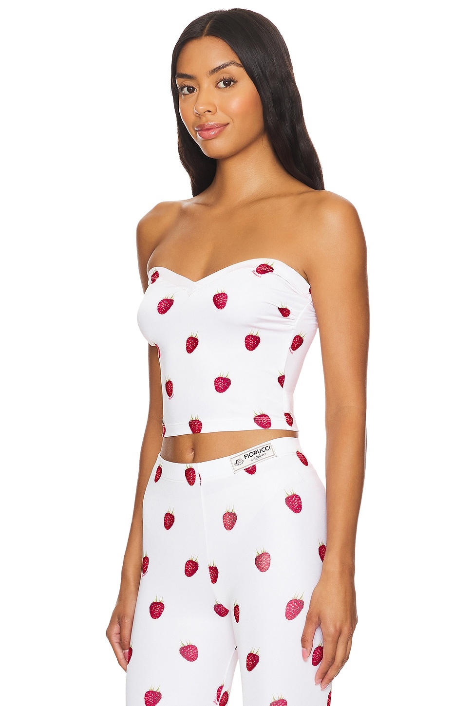 Raspberry Print Bustier Top - 2