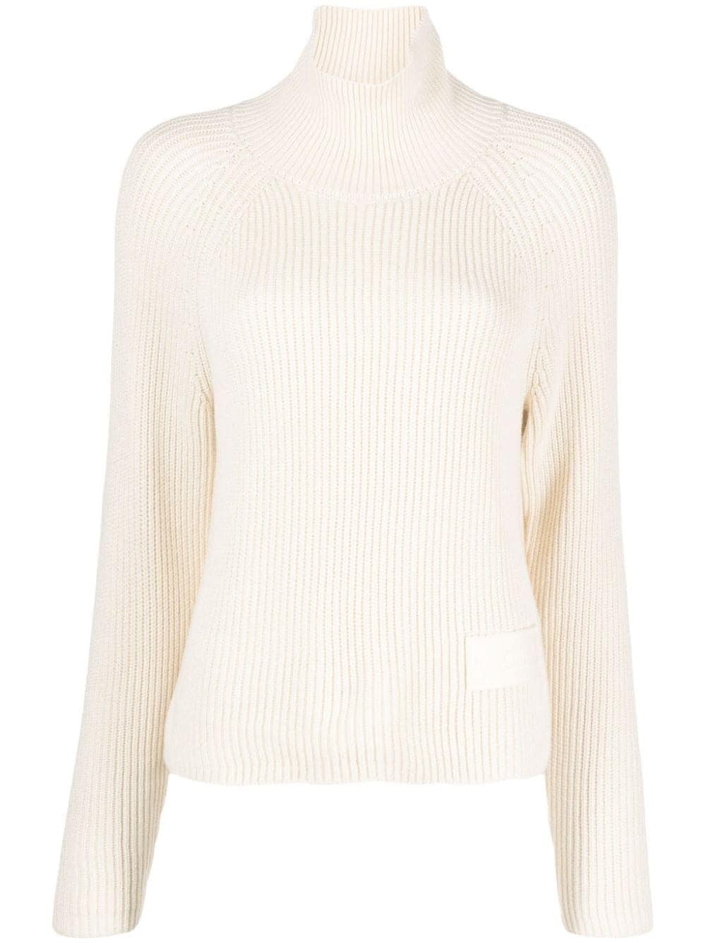 high-neck ribbed jumper - 1