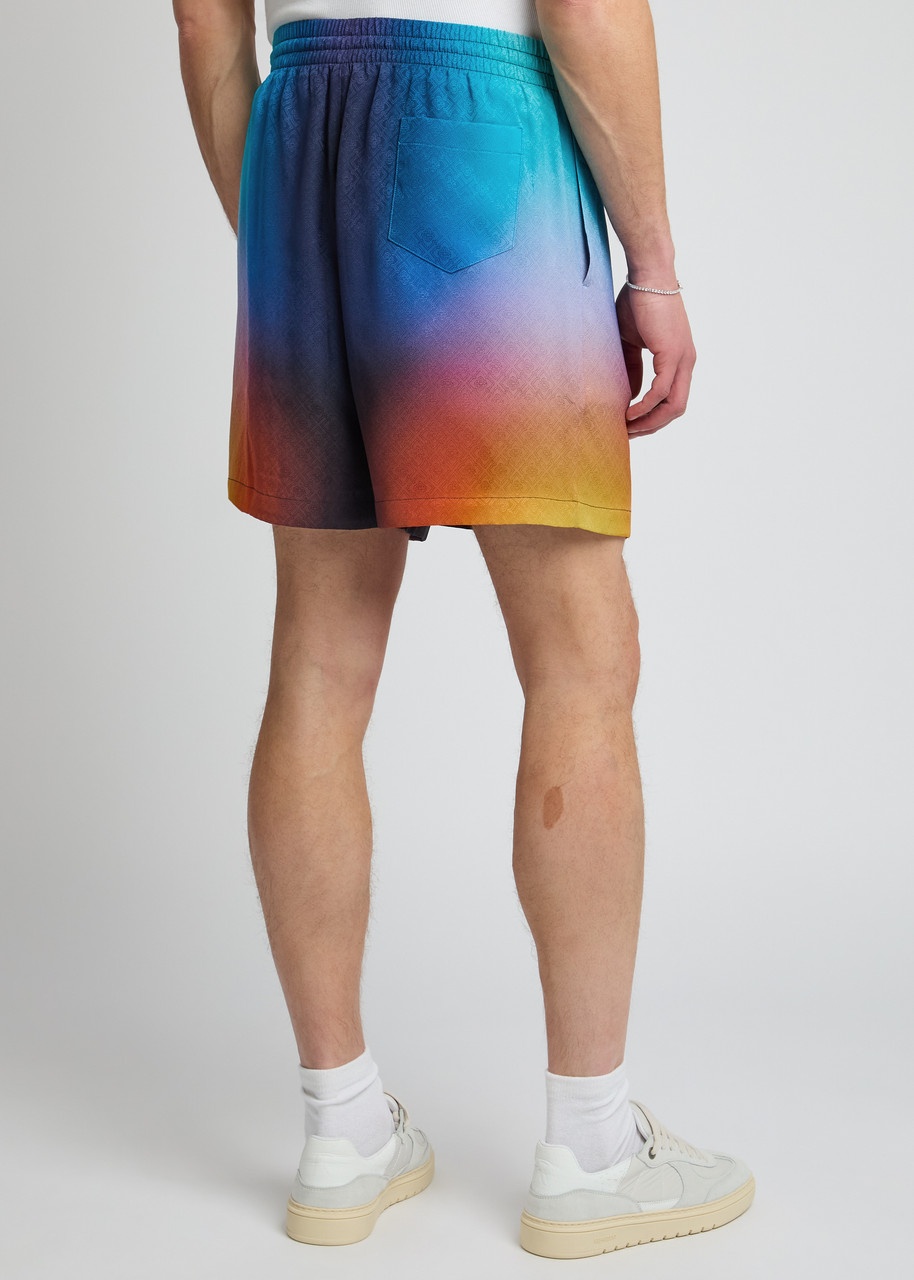 Casablanca Monogram Print Silk-satin Shorts - 3