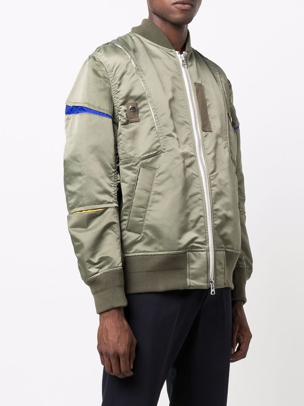 satin-finish panelled bomber jacket - 3