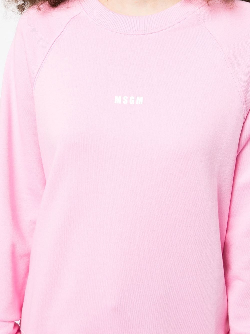 logo-print crew neck sweatshirt - 5