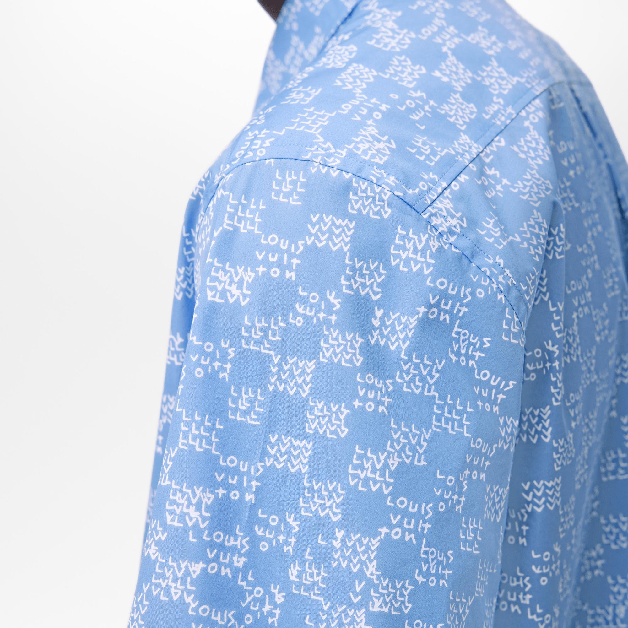 Damier Spread Short-Sleeved Hook Detail Shirt - 3
