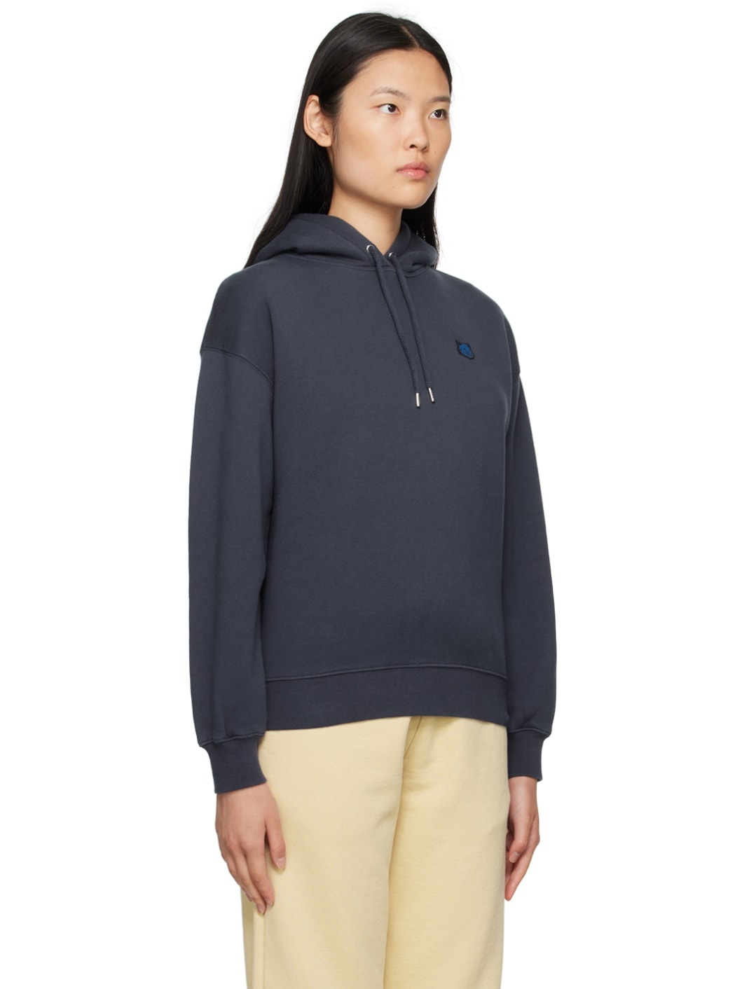 Navy Bold Fox Head Hoodie - 2