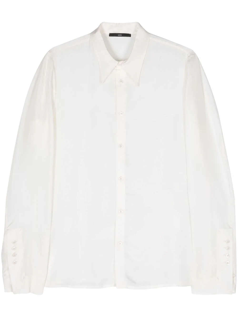 pointed-collar twill shirt - 1