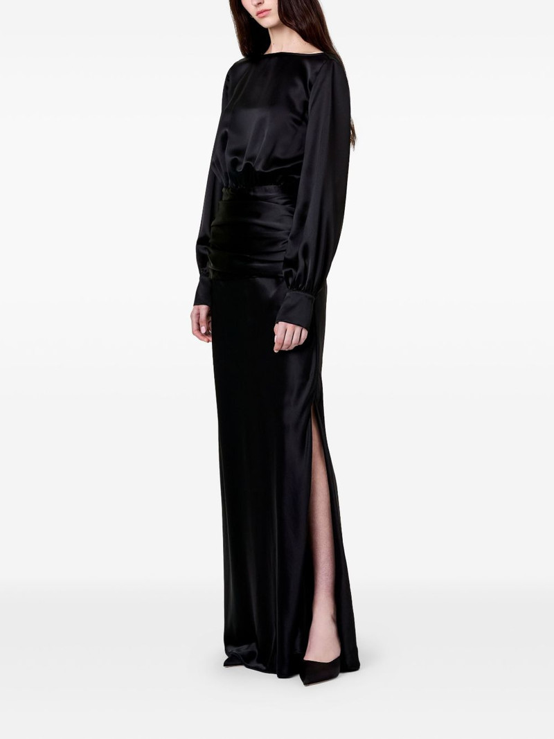 Samina long-sleeves ruched maxi dress 3