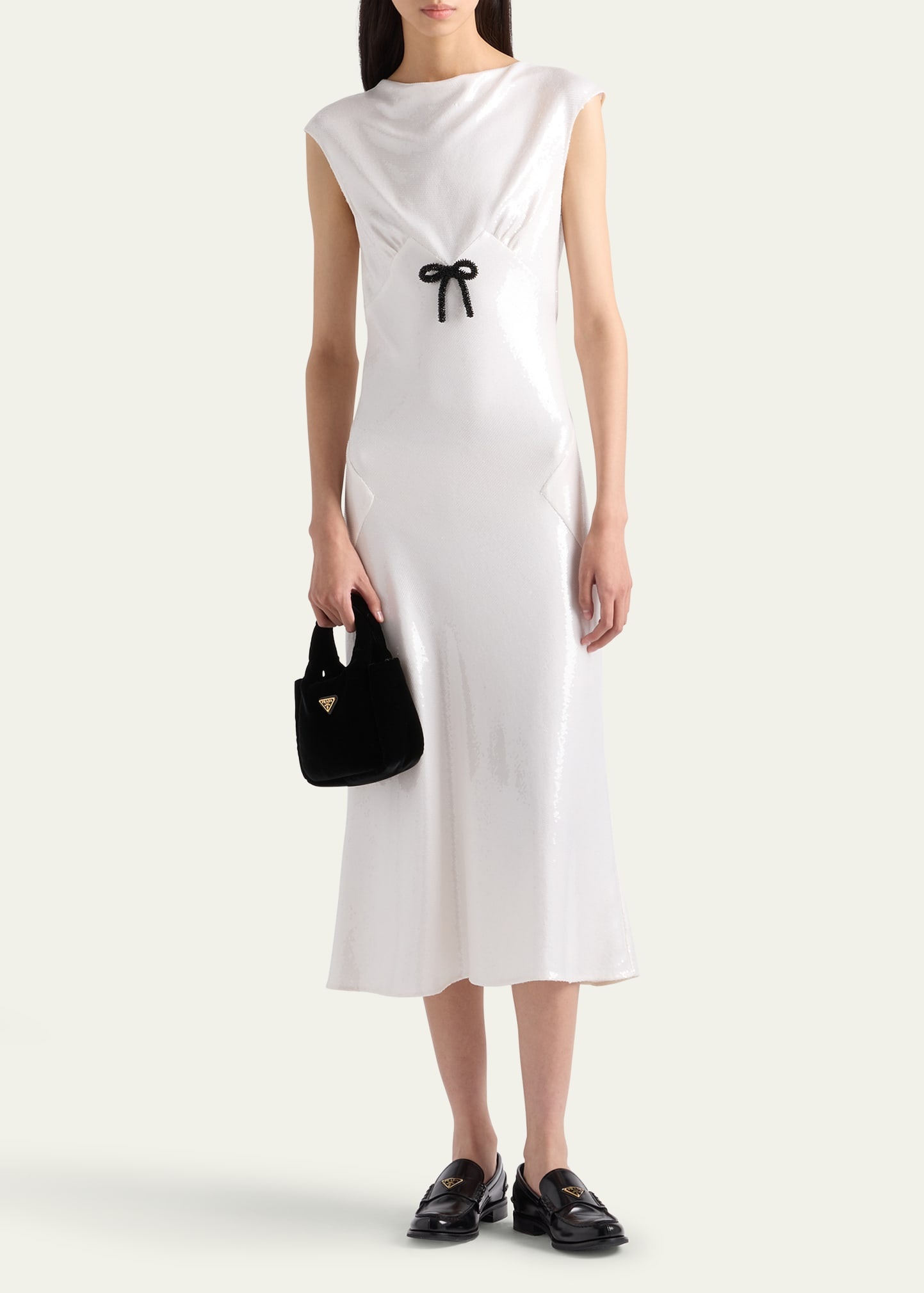 Sequined Jersey Satin Midi Dress - 2