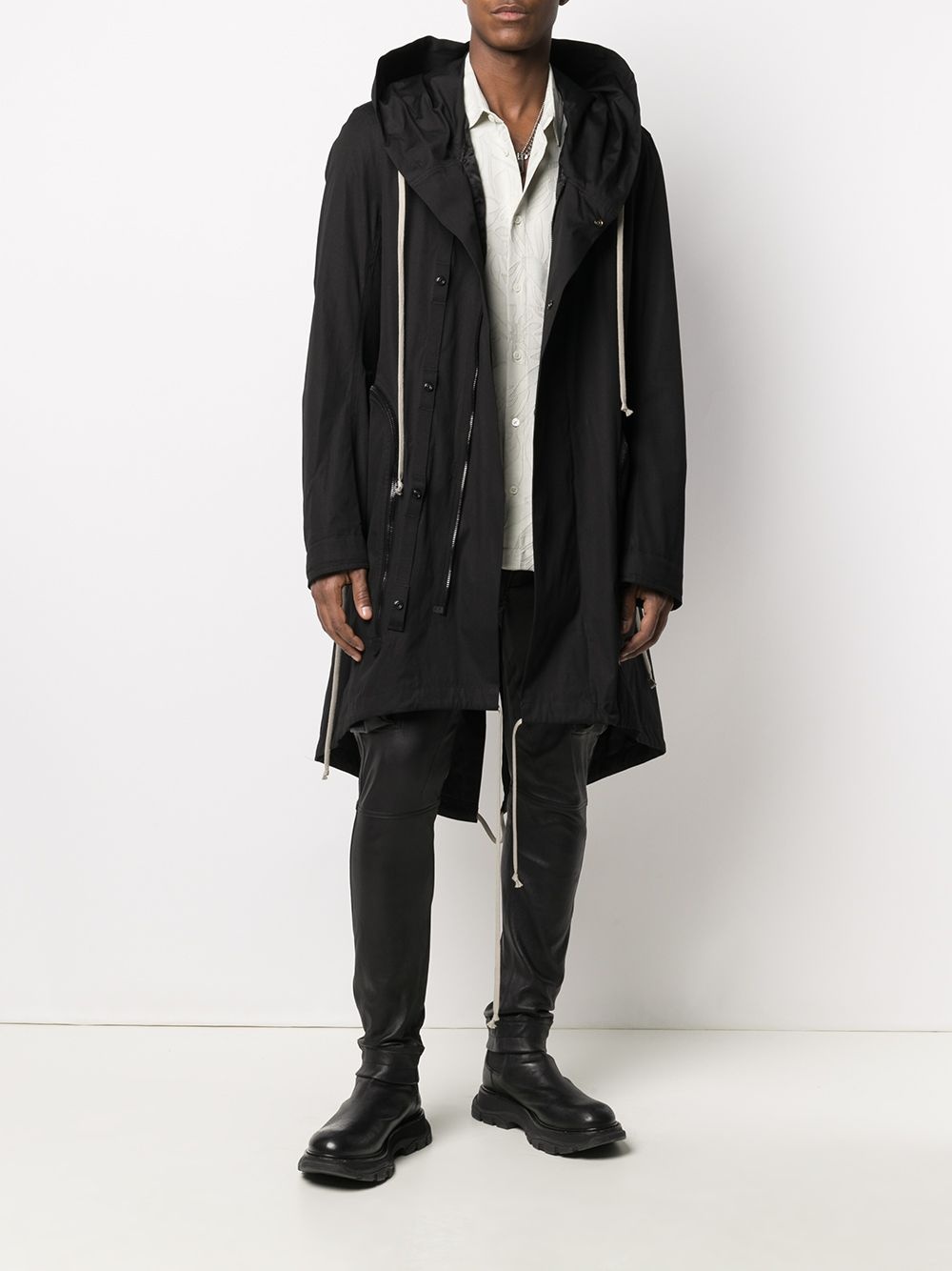 oversized pocket hooded parka - 2