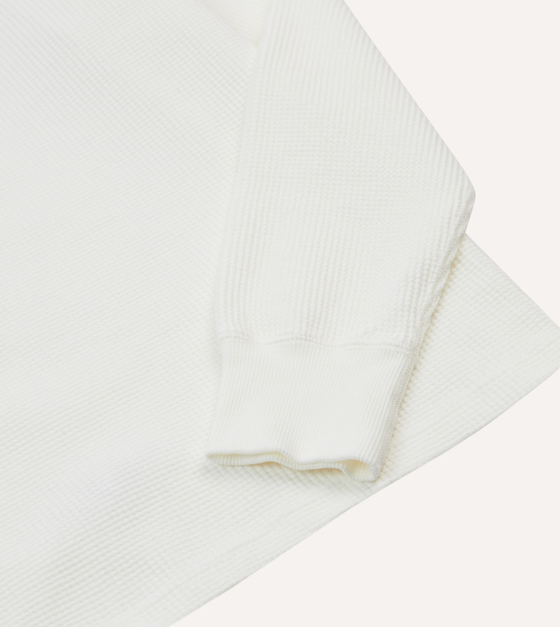 White Waffle Knit Long-Sleeve Hiking T-Shirt 4