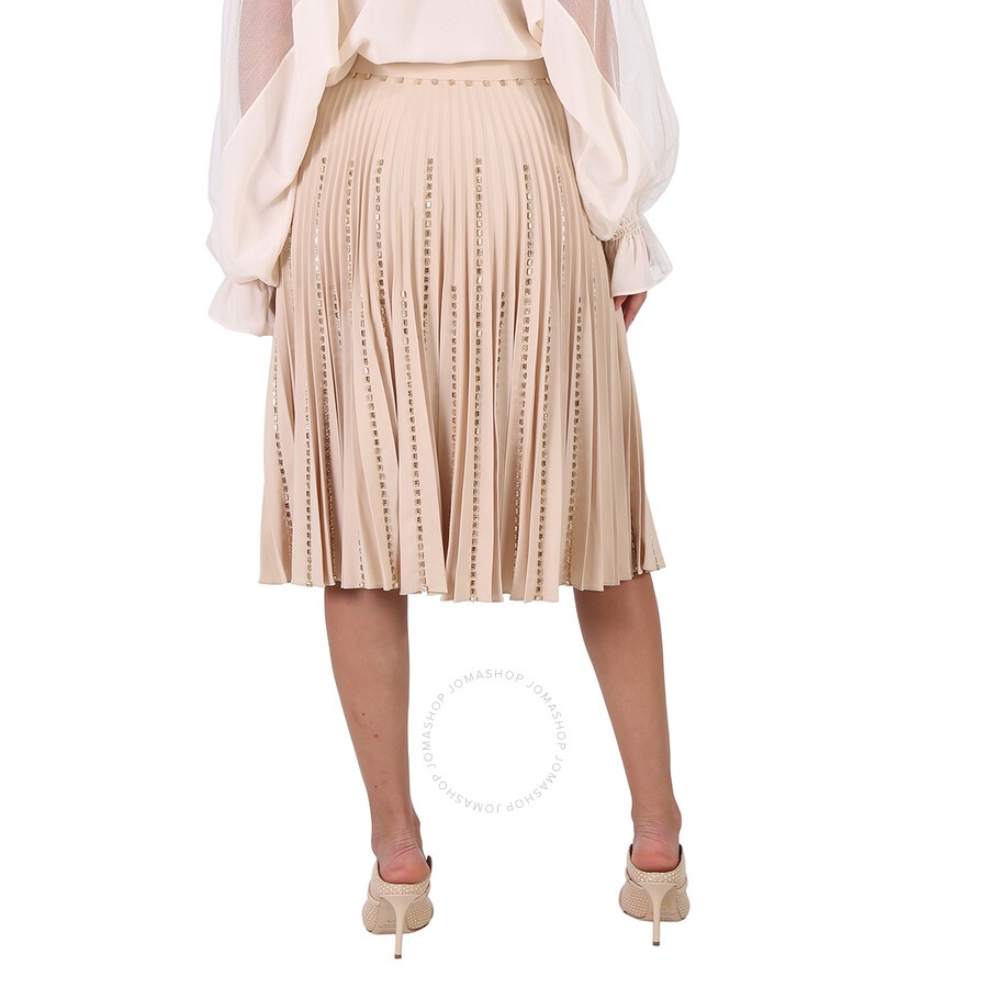 Burberry Plisse Soleil Crystal Detail Stretch Cady Skirt - 6