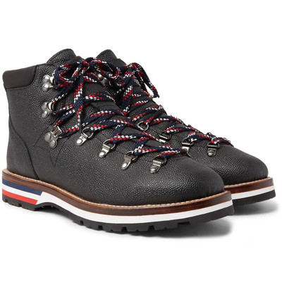 Moncler Peak Pebble-Grain Leather Hiking Boots outlook