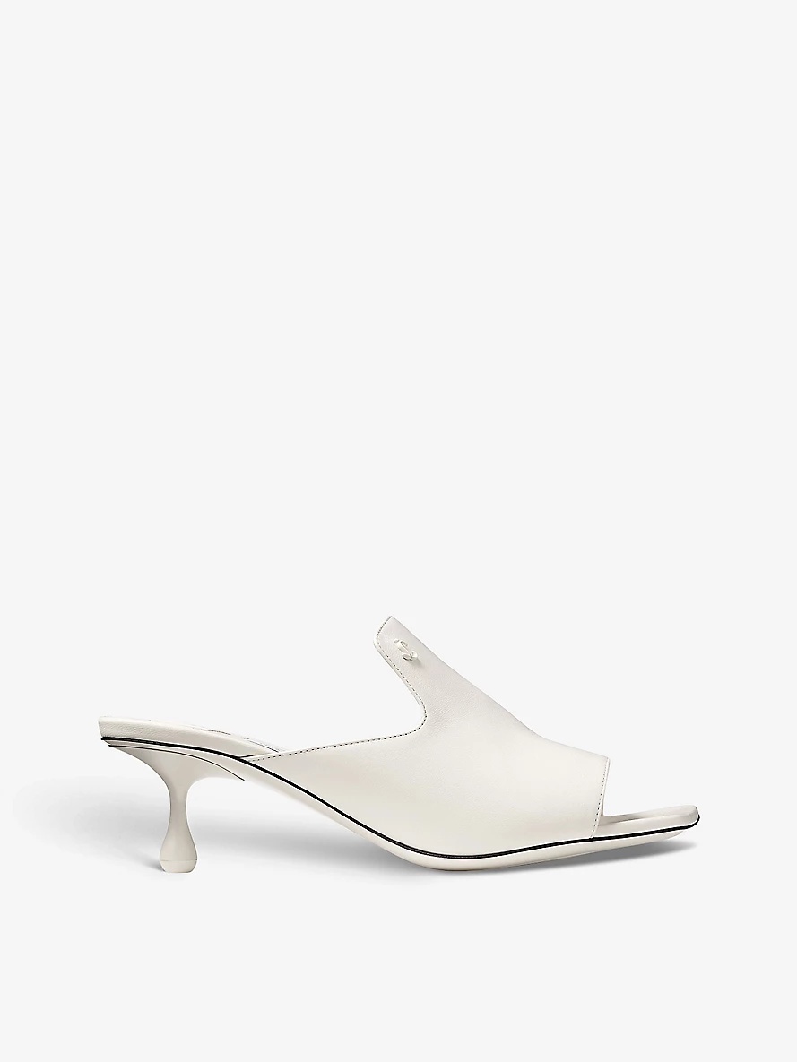 Ander square-toe leather heeled sandals - 1