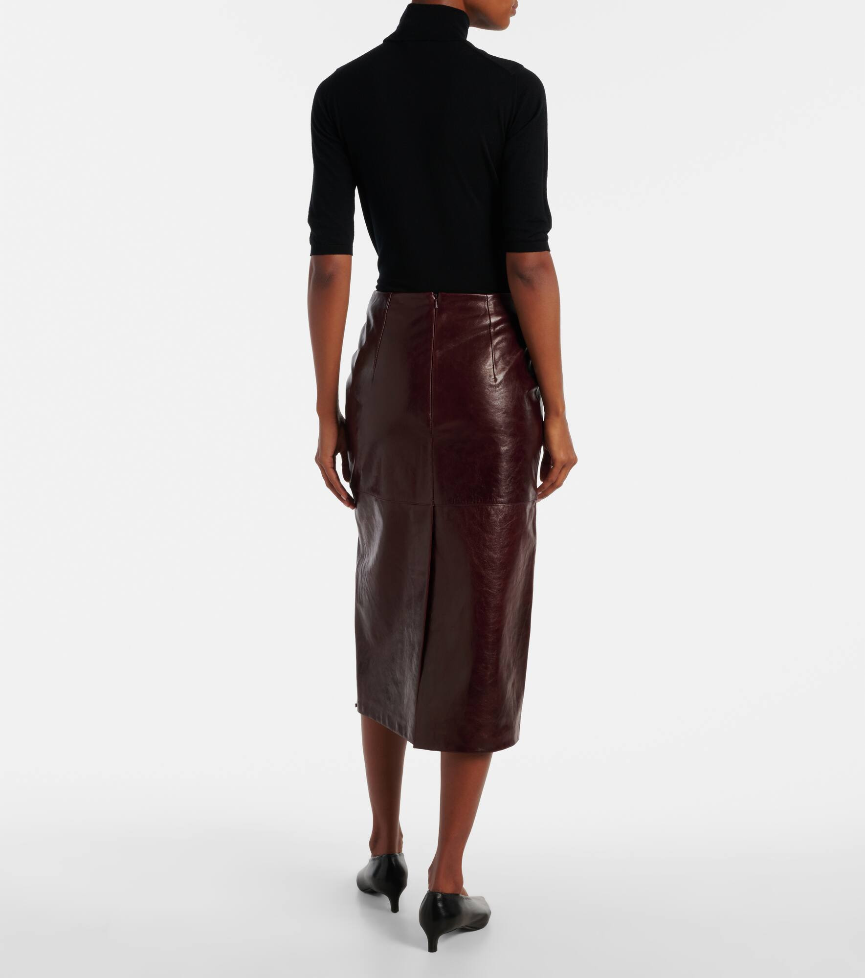 Afa leather pencil skirt - 3