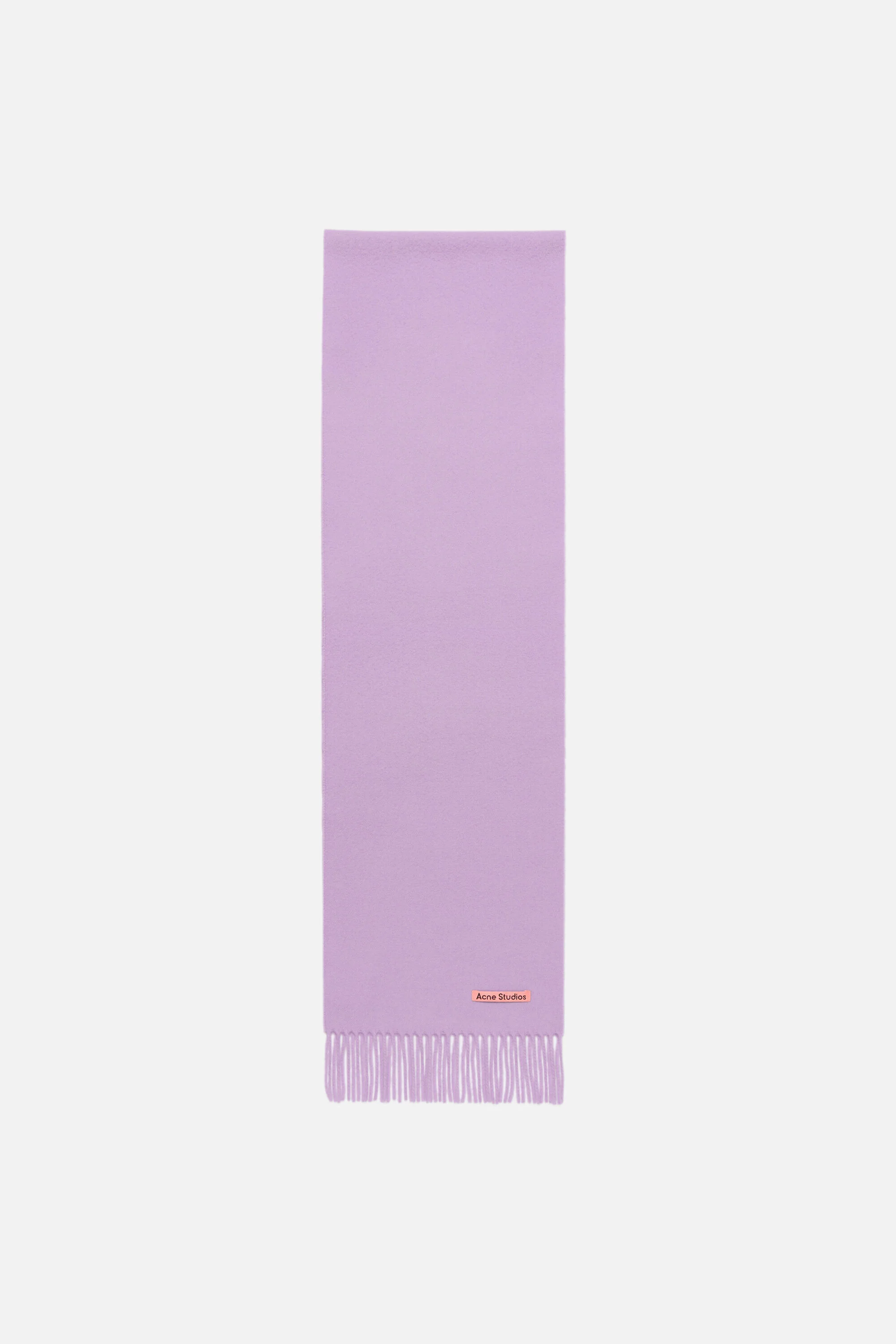 Fringe wool scarf - skinny - Lilac - 1