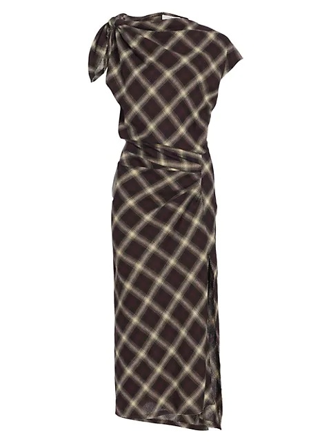 Naersy Plaid Wool-Blend Midi-Dress - 1