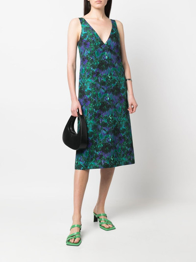 Plan C floral-print sleeveless midi dress outlook