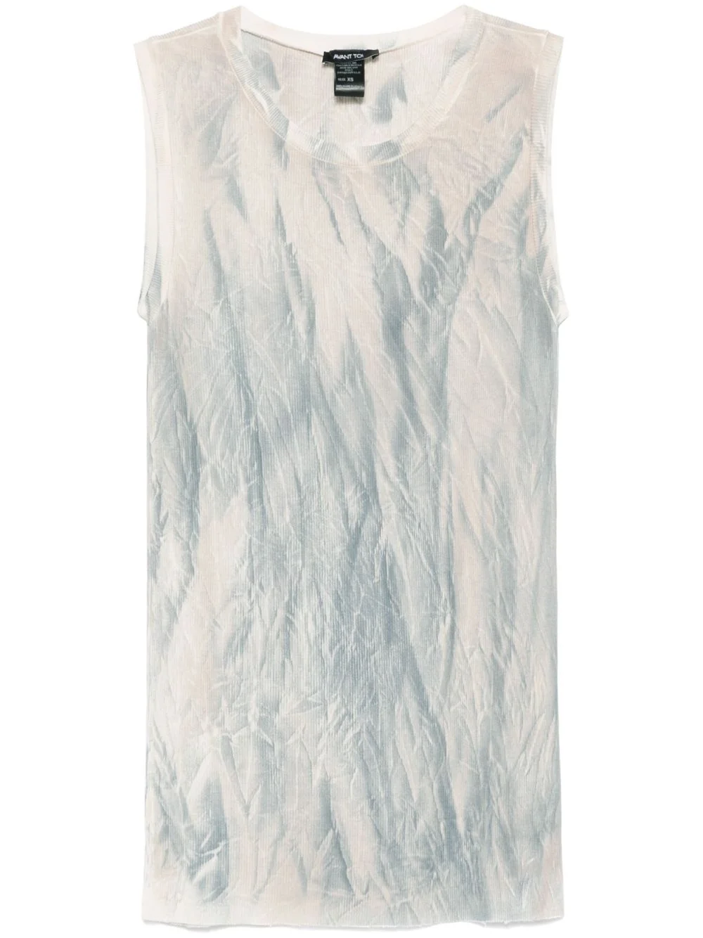 marbled-pattern tank top - 1